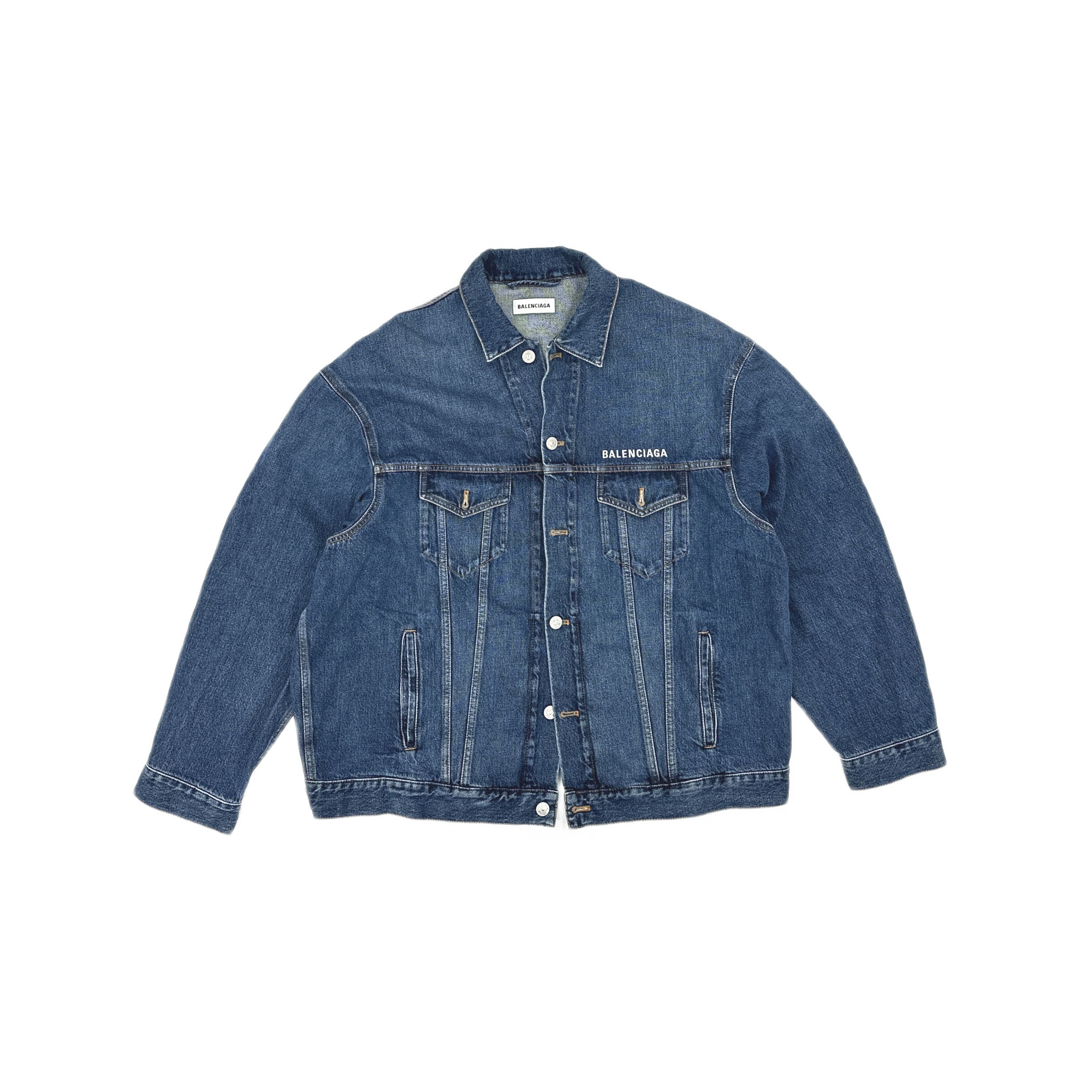 Balenciaga Balenciaga Embroidered Logo Denim Jacket 40 Size M / US 6-8 / IT 42-44 - 2 Thumbnail