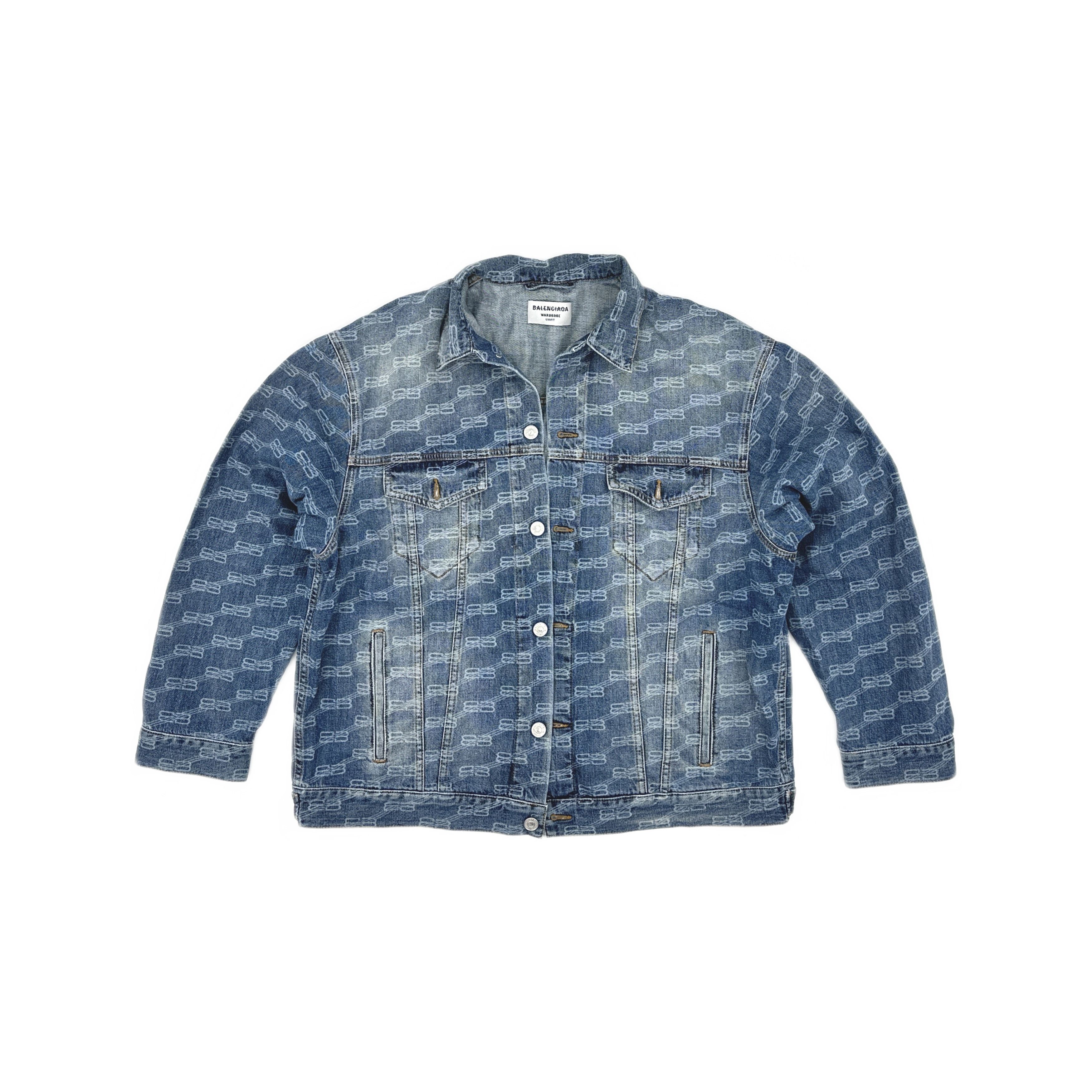 Balenciaga Balenciaga All-Over Logo Denim Jacket XS Size US XS / EU 42 / 0 - 2 Thumbnail