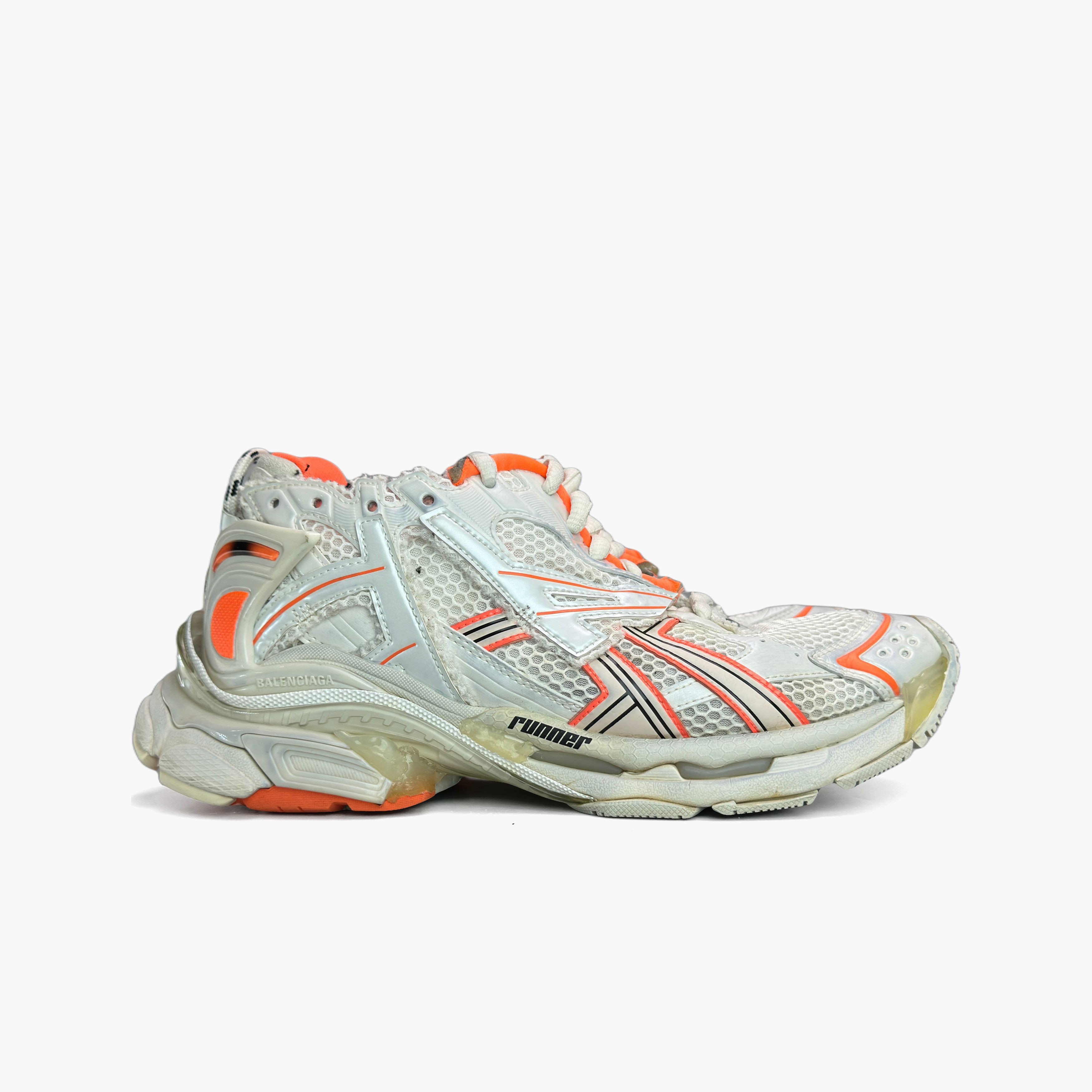 Balenciaga Balenciaga White Orange Runner Sneakers 41 Size US 8 / EU 41 - 5 Thumbnail