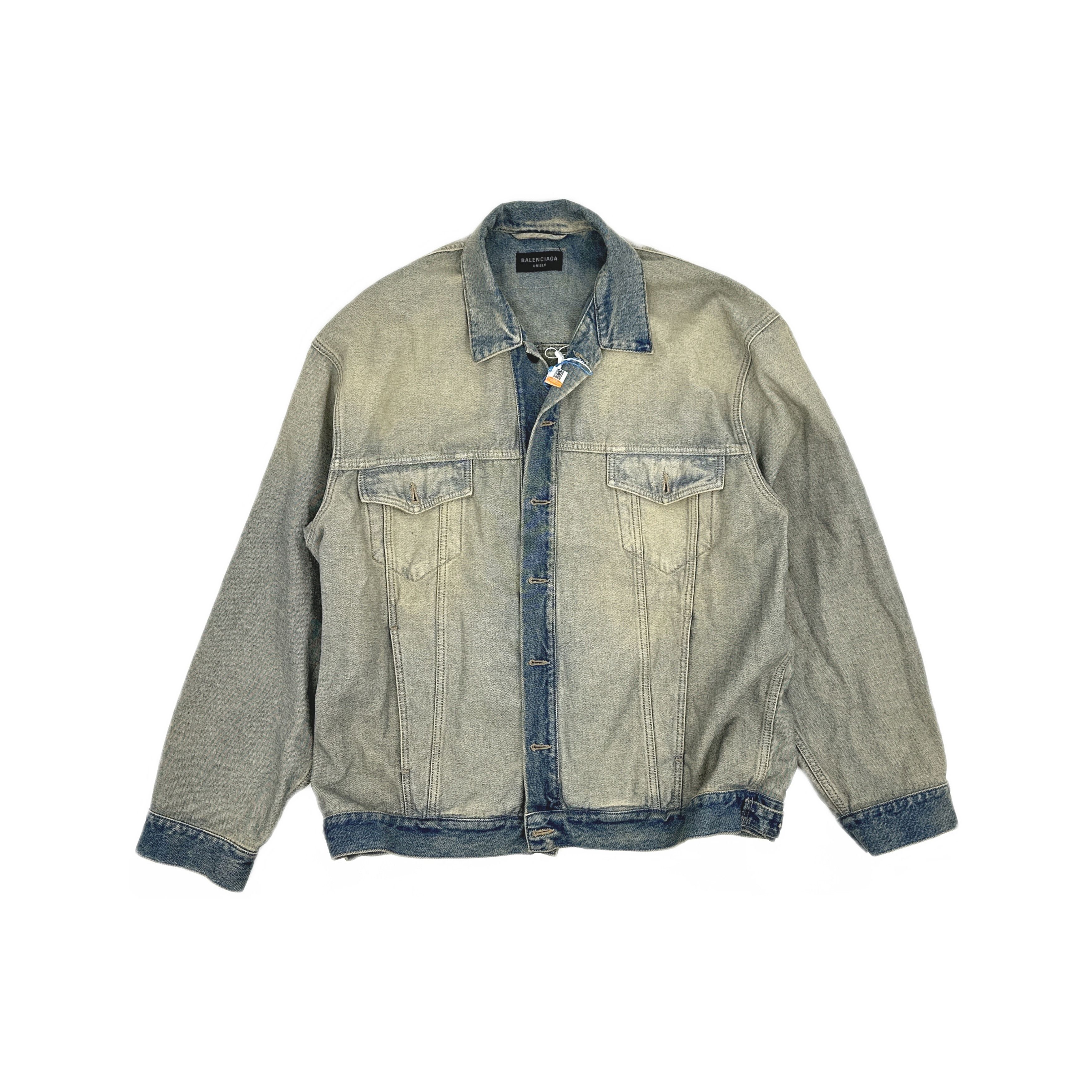 Balenciaga Balenciaga Distressed Logo Patch Denim Jacket 1 Size US S / EU 44-46 / 1 - 2 Thumbnail