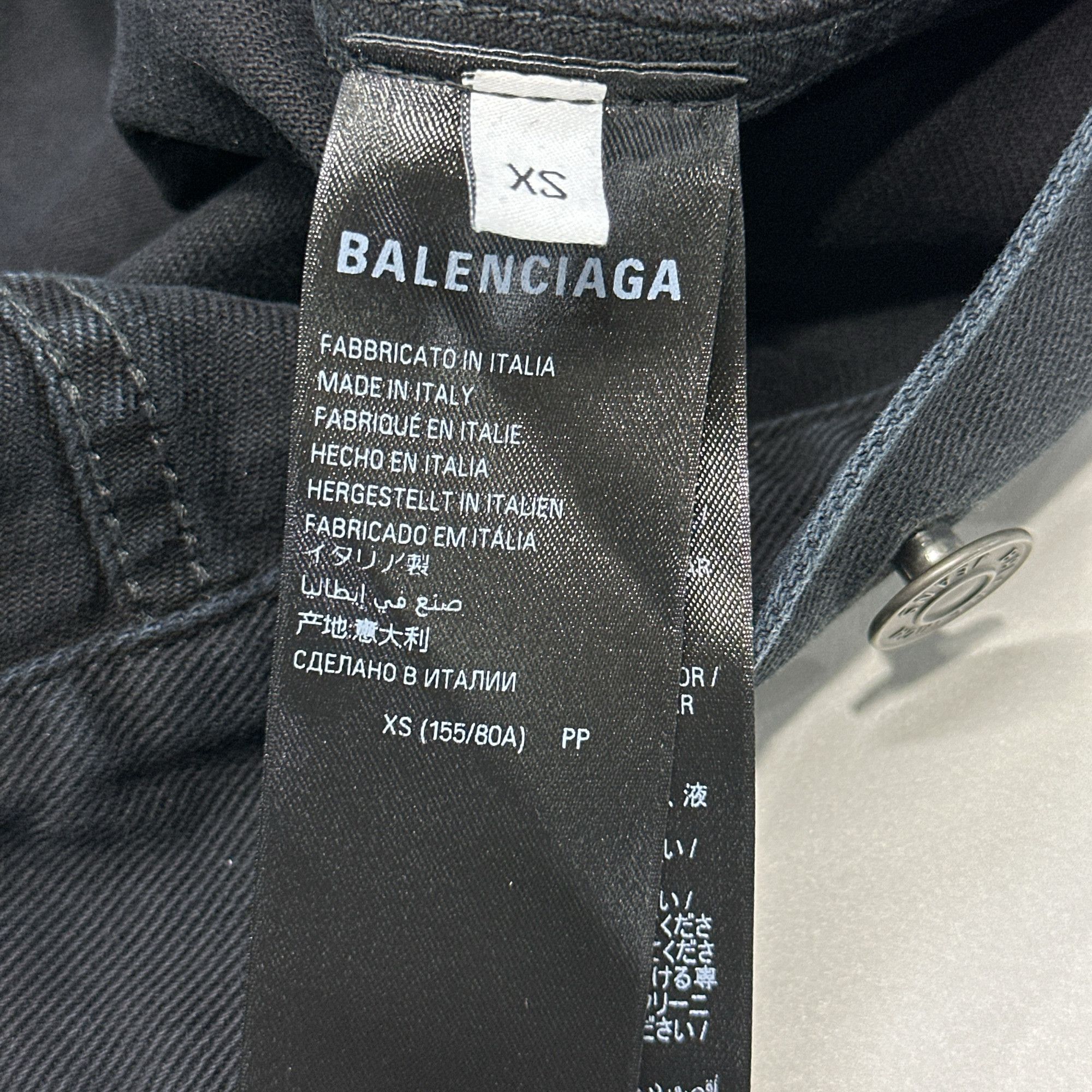 Balenciaga Balenciaga Logo Print Denim Jacket XS Size US XS / EU 42 / 0 - 5 Thumbnail