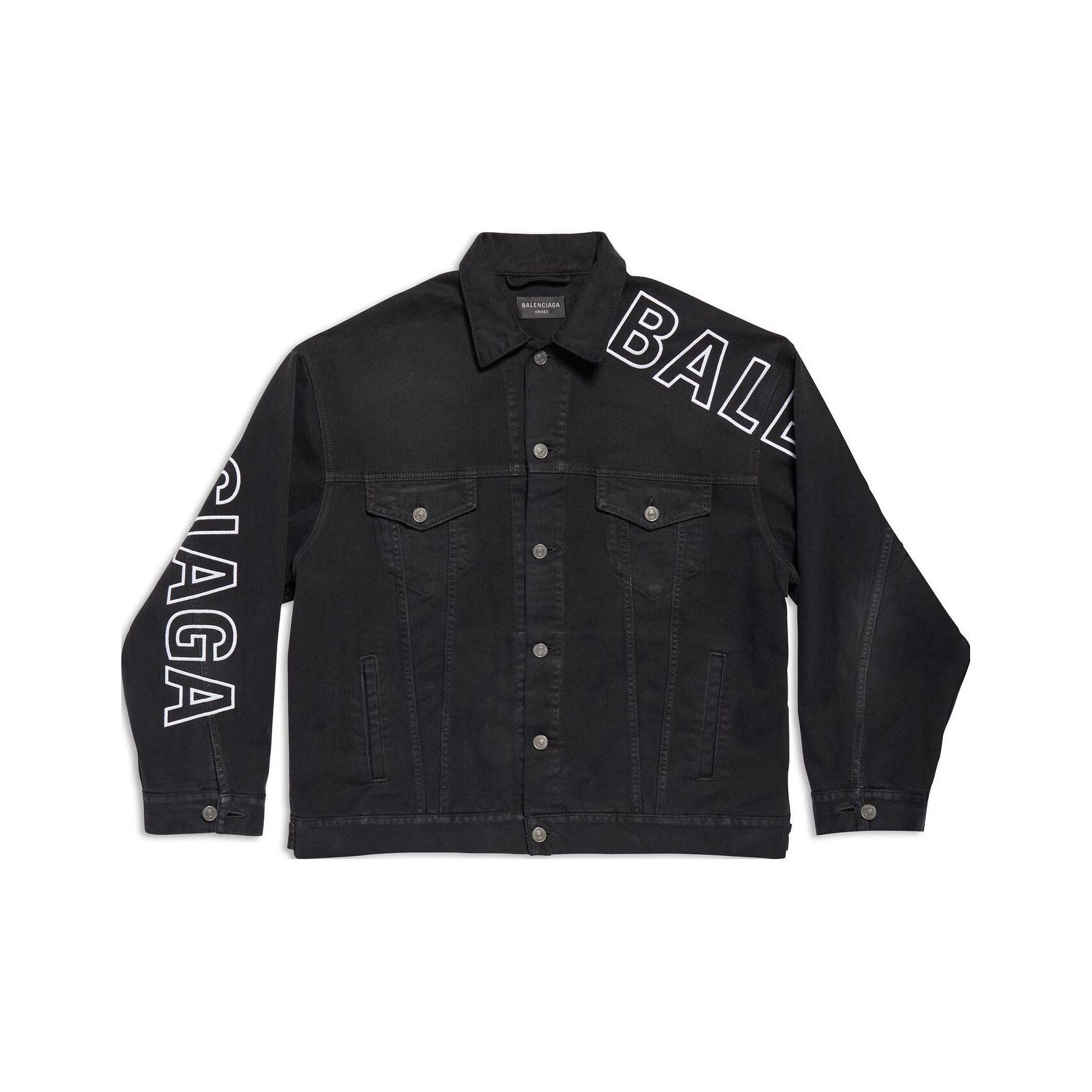 Balenciaga Balenciaga Logo Print Denim Jacket XS Size US XS / EU 42 / 0 - 2 Thumbnail