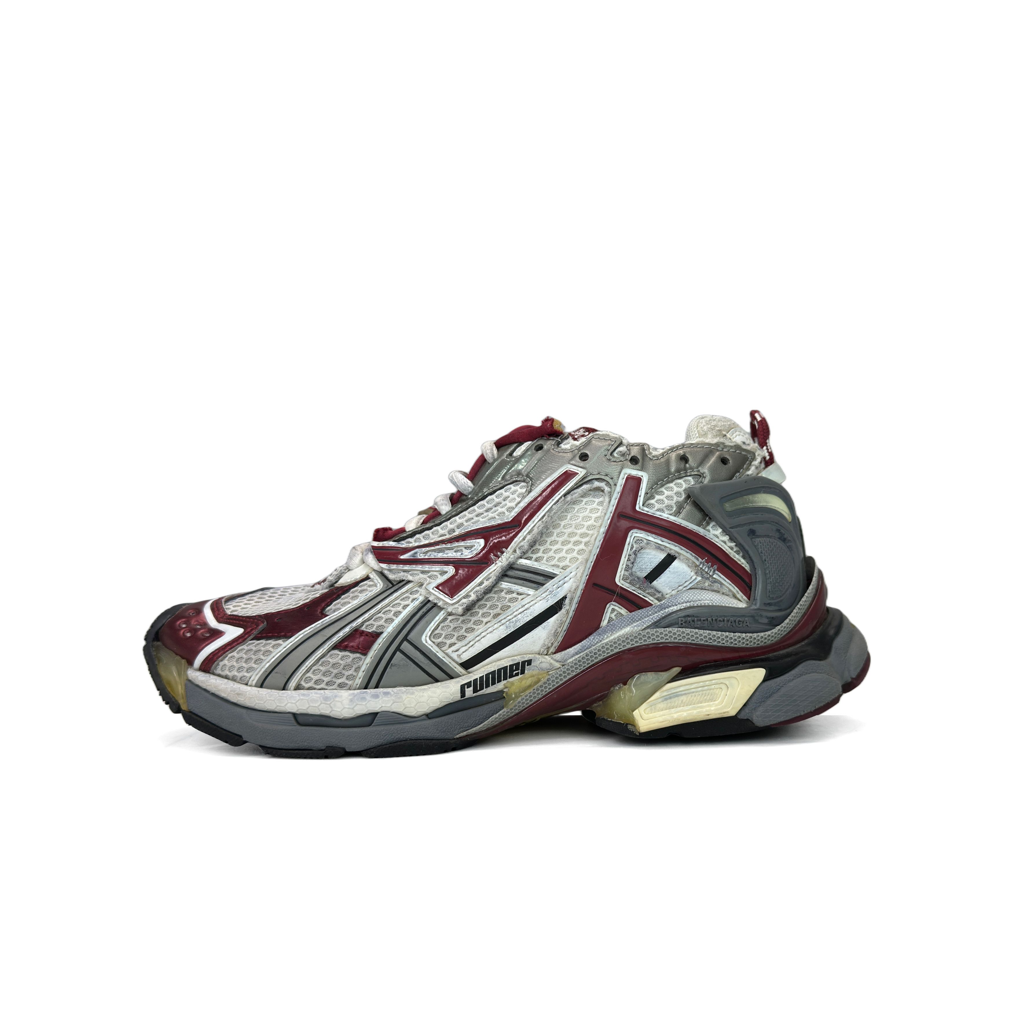 Balenciaga Balenciaga Grey Red Runner Sneakers 38 Size US 8 / IT 38 - 2 Thumbnail
