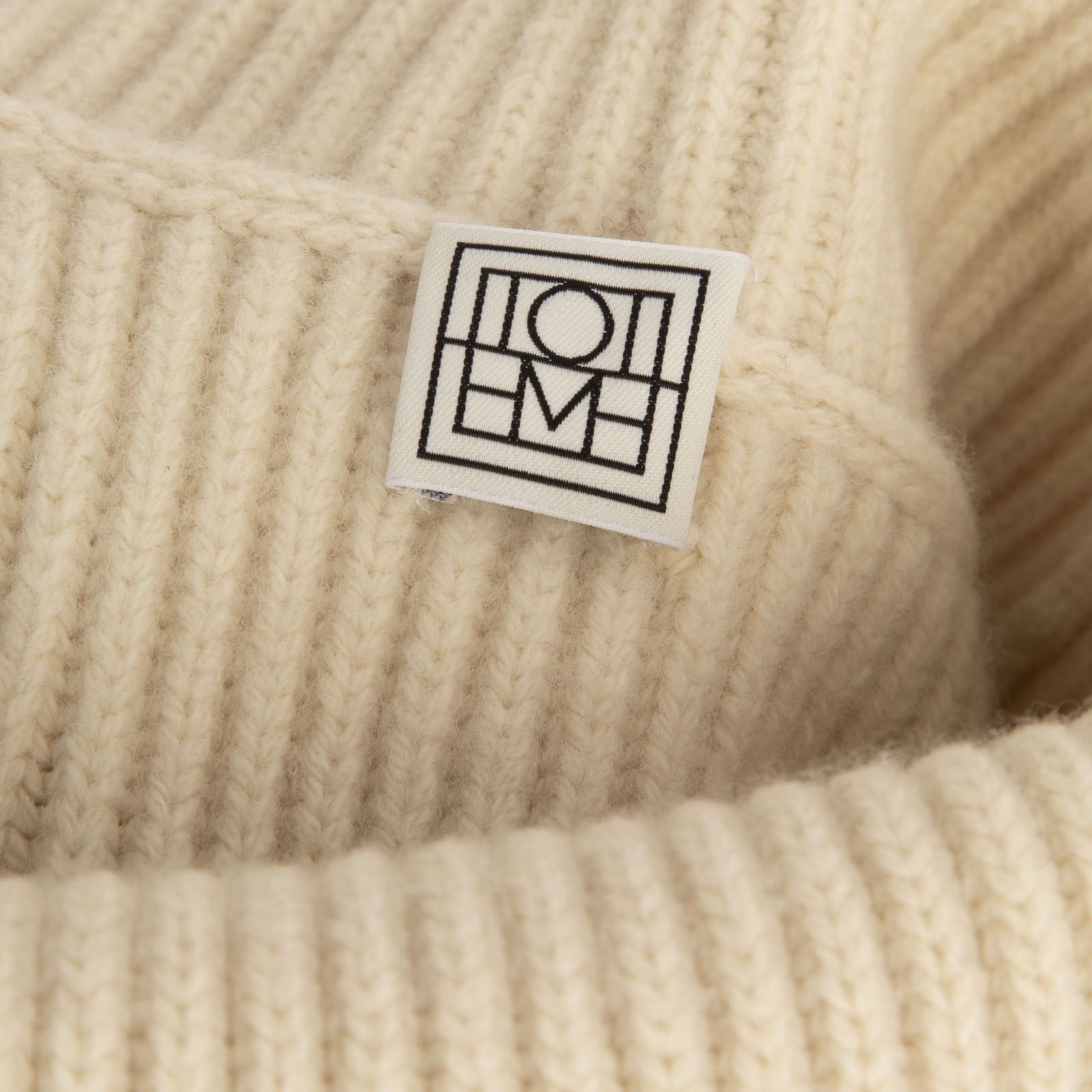 Toteme Beige Wool Ribbed Turtleneck Jumper Size XL / US 12-14 / IT 48-50 - 4 Thumbnail