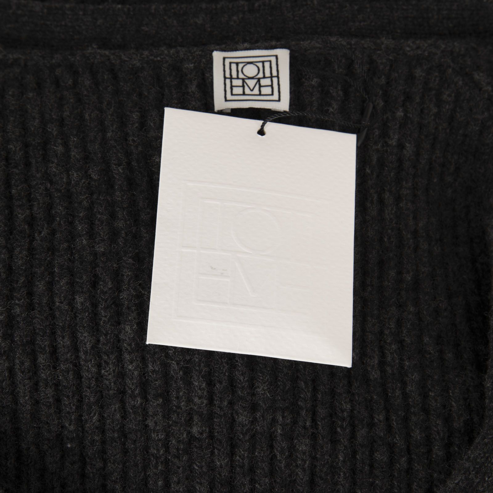 Toteme Grey Ribbed Wool Cardigan Size XL / US 12-14 / IT 48-50 - 4 Thumbnail