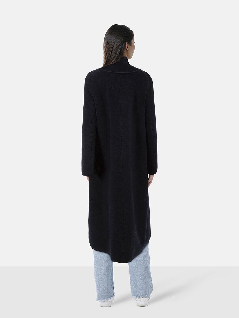 Loro Piana Navy Wool Long Coat With Scarf Size XL / US 12-14 / IT 48-50 - 2 Thumbnail