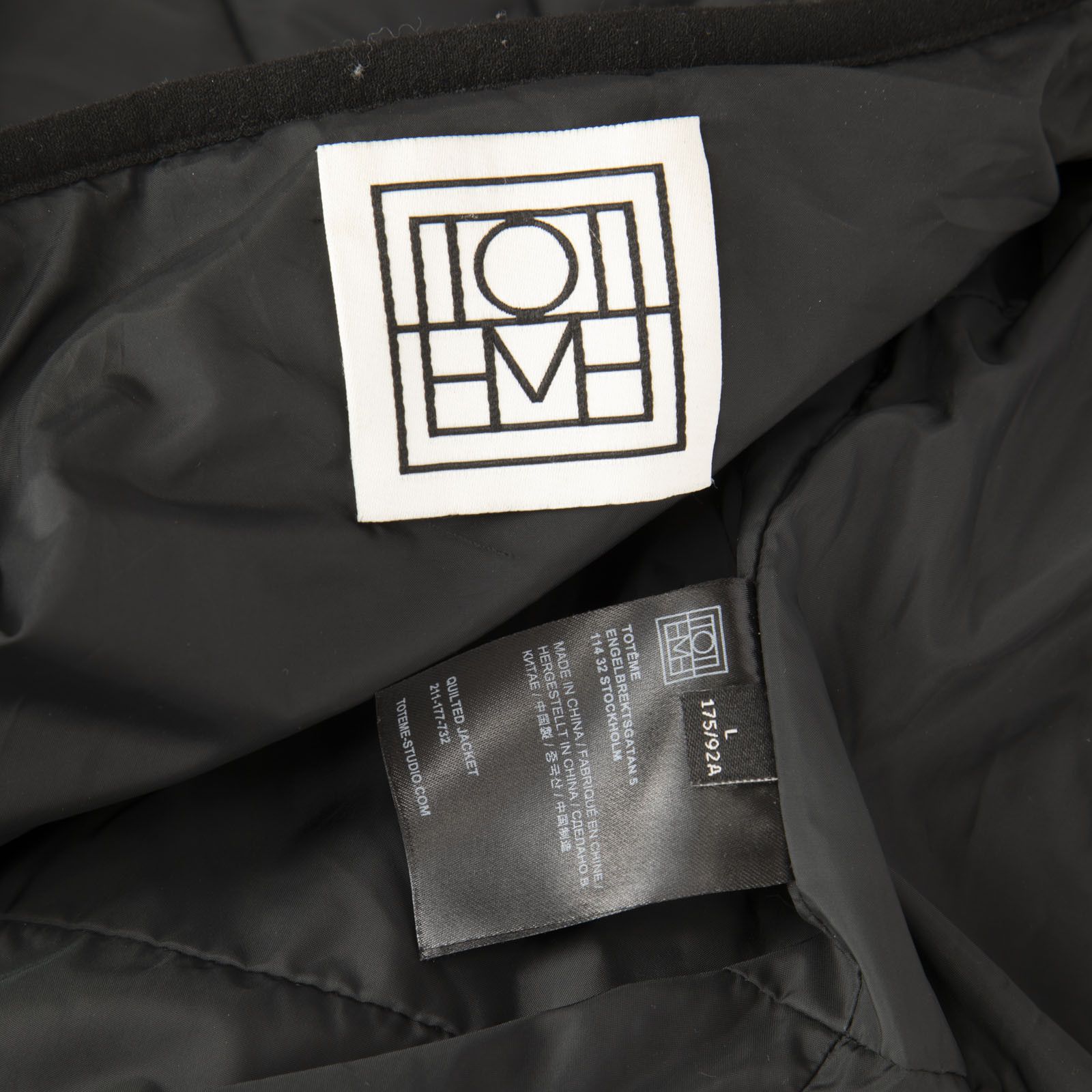 Toteme Black Quilted Jacket Size L / US 10 / IT 46 - 4 Thumbnail