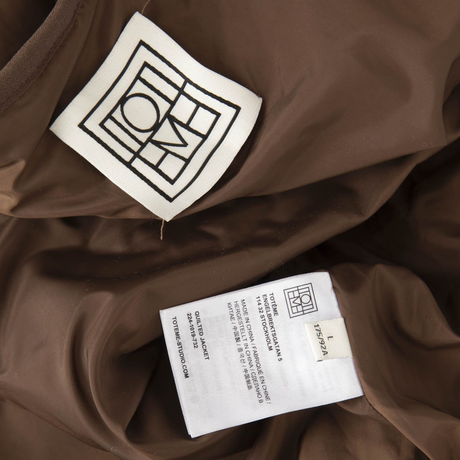 Toteme Brown Quilted Jacket Size L / US 10 / IT 46 - 6 Thumbnail