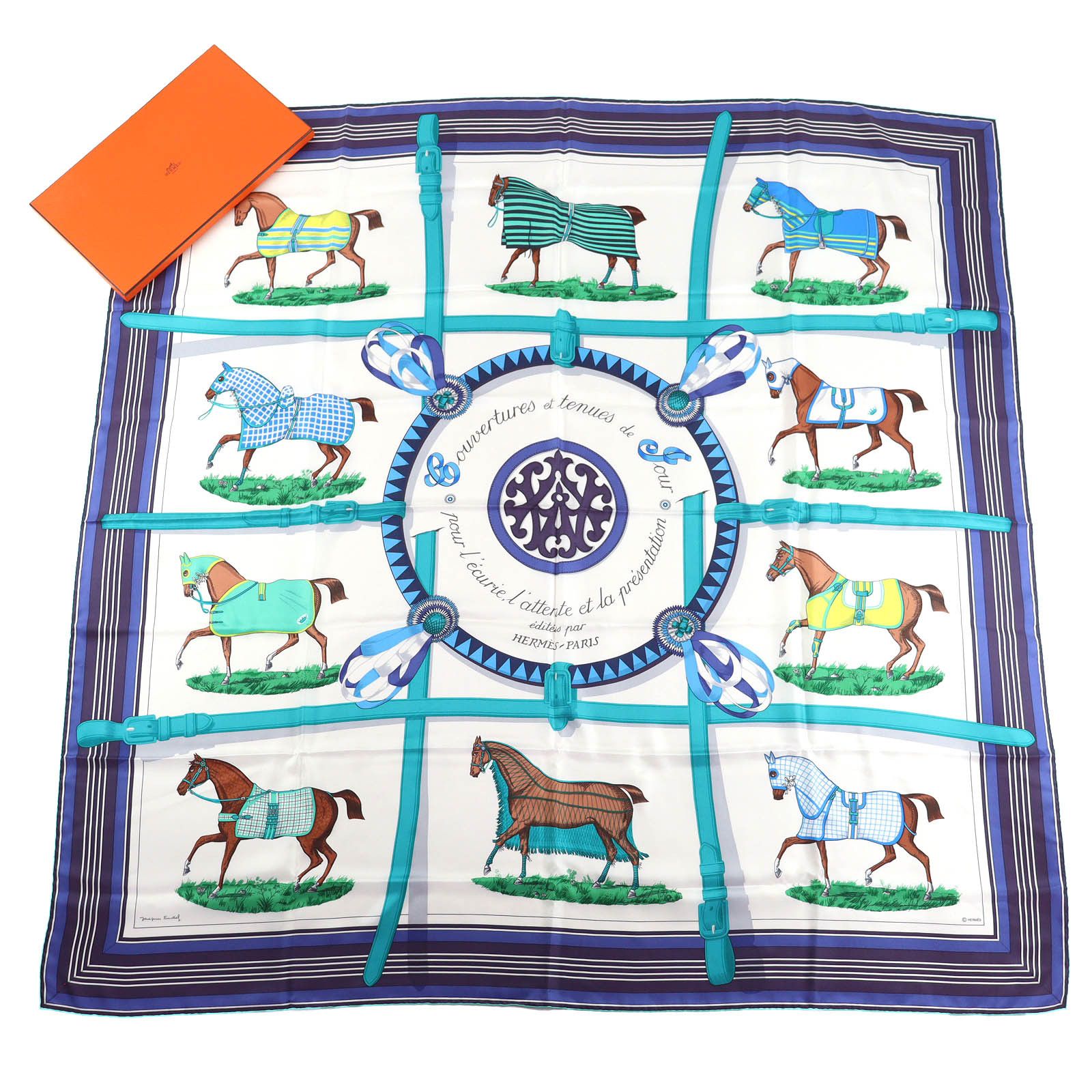 Hermes Hermes Hermes Couvertures et tenues de jour Carre 140 silk scarf Textile Scarf DUTY FREE for USA Size ONE SIZE - 2 Thumbnail