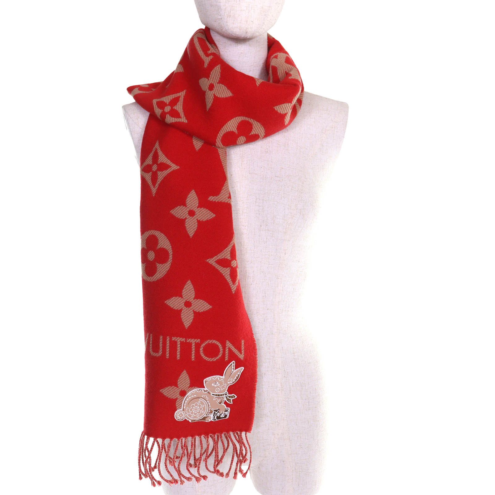 Louis Vuitton Louis Vuitton Louis Vuitton Essential Precious Rabbit Scarf Textile Scarf M78166 DUTY FREE for USA Size ONE SIZE - 4 Thumbnail
