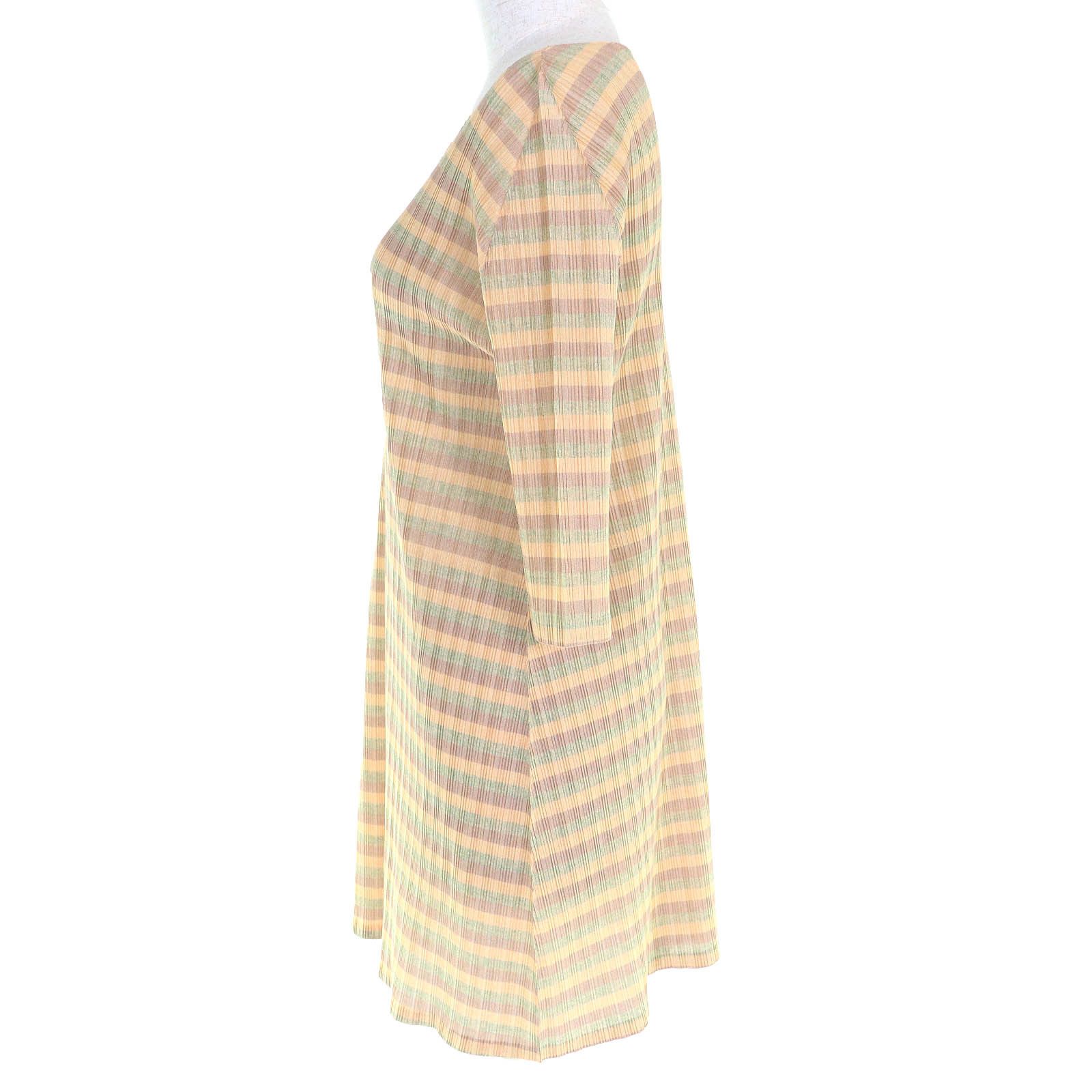 Issey Miyake Issey Miyake Pleats Please Issey Miyake Pleated Striped Mini Dress Textile Dresses PP41-FT355 DUTY FREE for USA Size ONE SIZE - 2 Thumbnail