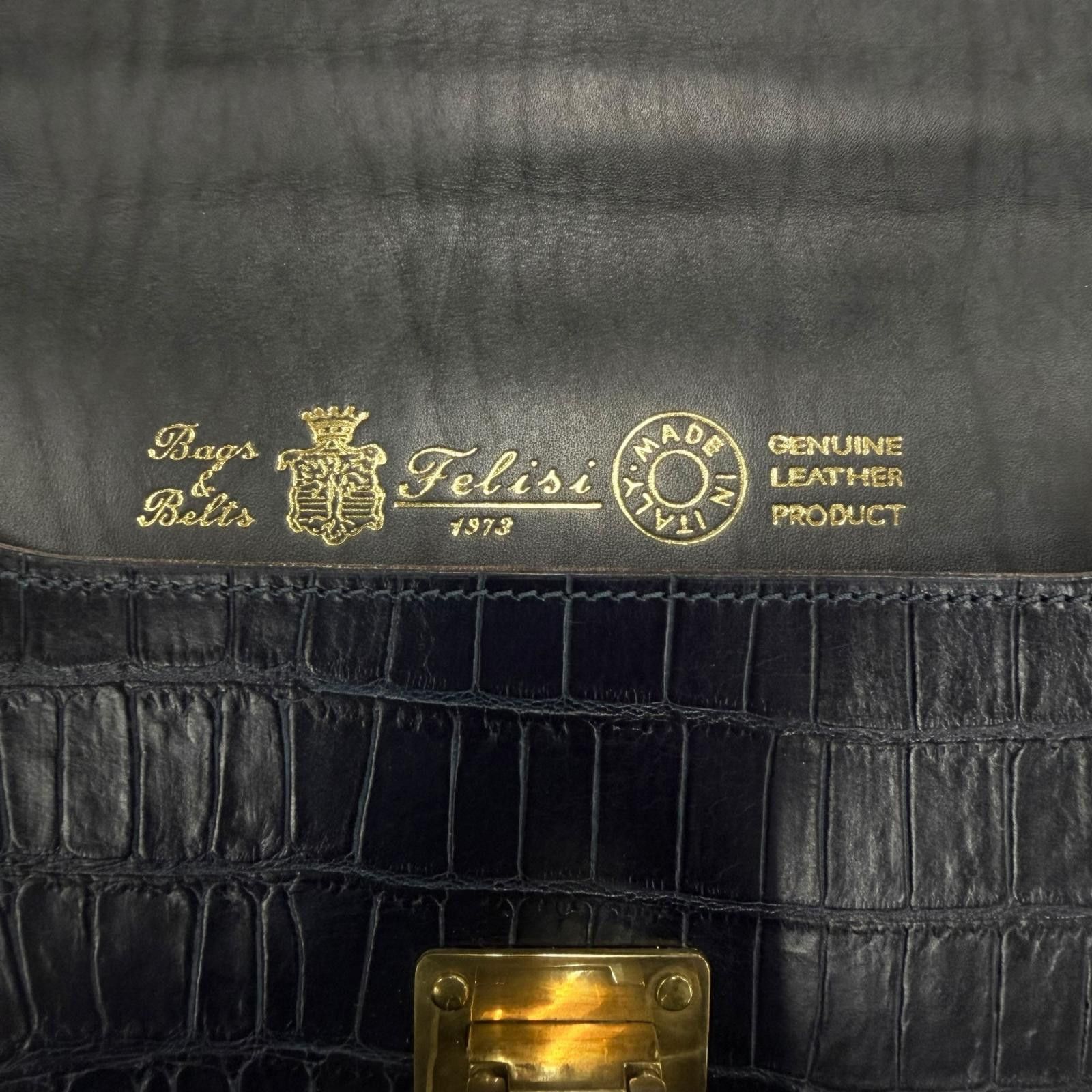 Other Other Felisi Crocodile Embossed Leather Briefcase Leather Business Bag DUTY FREE for USA Size ONE SIZE - 8 Thumbnail