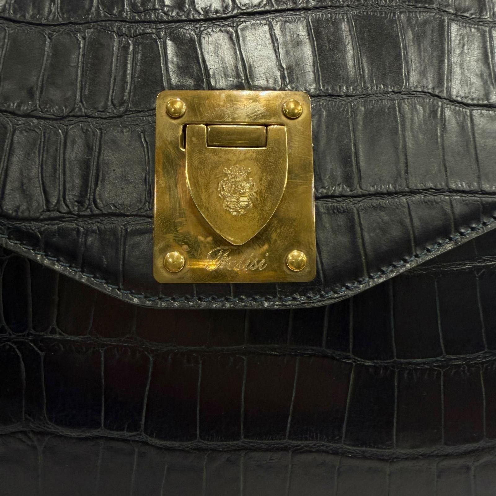 Other Other Felisi Crocodile Embossed Leather Briefcase Leather Business Bag DUTY FREE for USA Size ONE SIZE - 6 Thumbnail