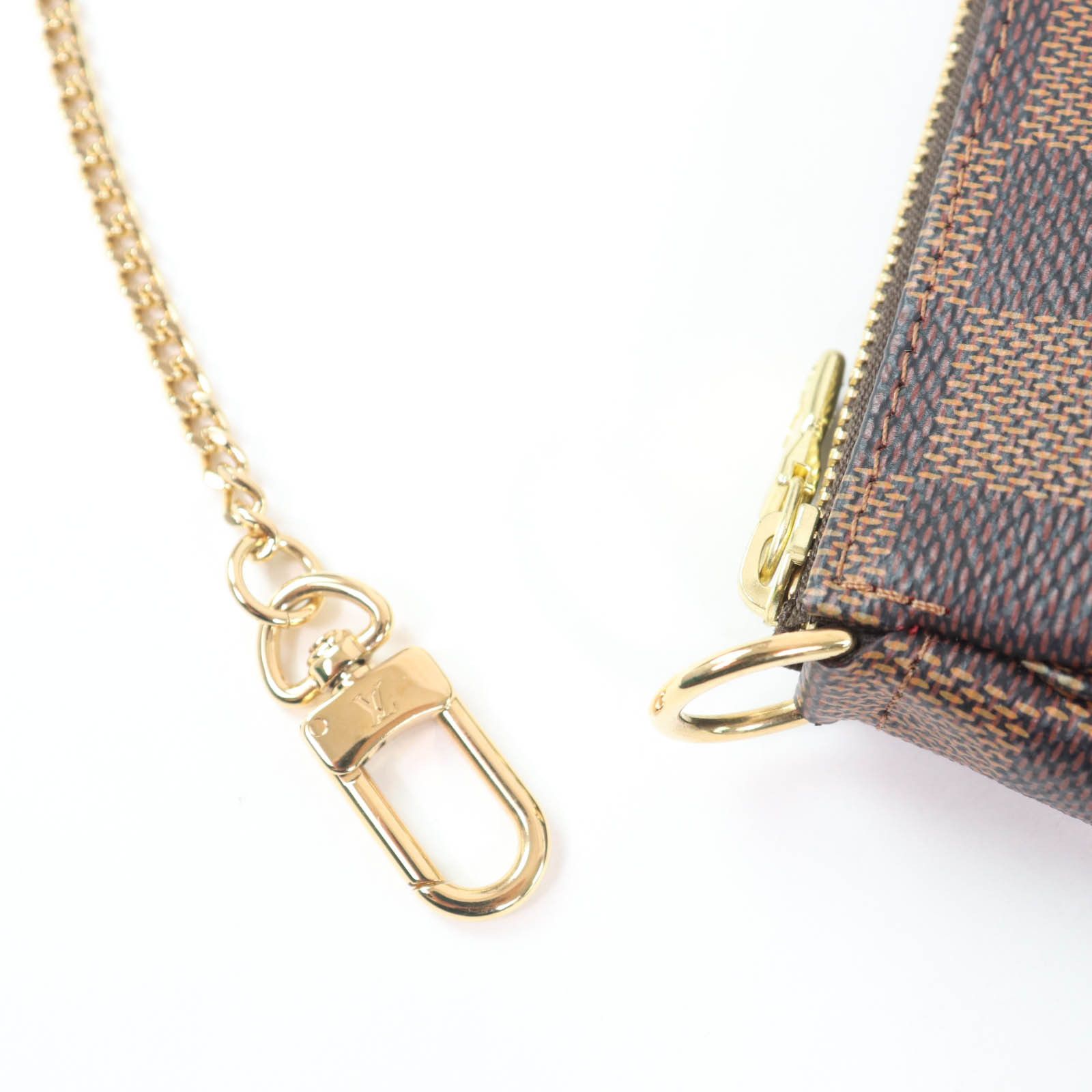 Louis Vuitton Louis Vuitton Louis Vuitton Mini Pochette Accessoires Damier Ebene Pouch Textile Vanity Bag DUTY FREE for USA Size ONE SIZE - 7 Thumbnail