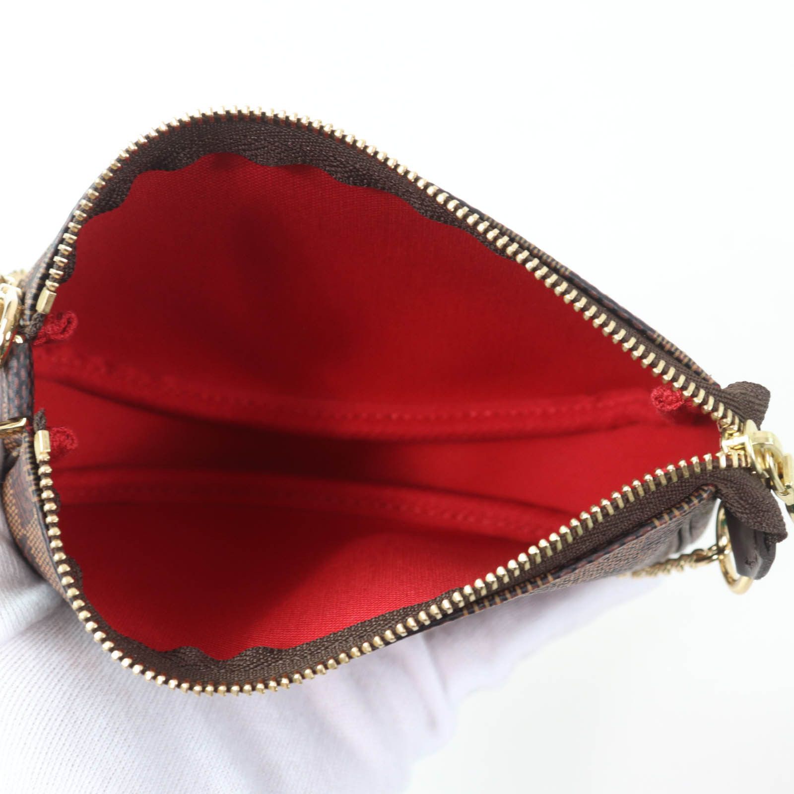 Louis Vuitton Louis Vuitton Louis Vuitton Mini Pochette Accessoires Damier Ebene Pouch Textile Vanity Bag DUTY FREE for USA Size ONE SIZE - 6 Thumbnail