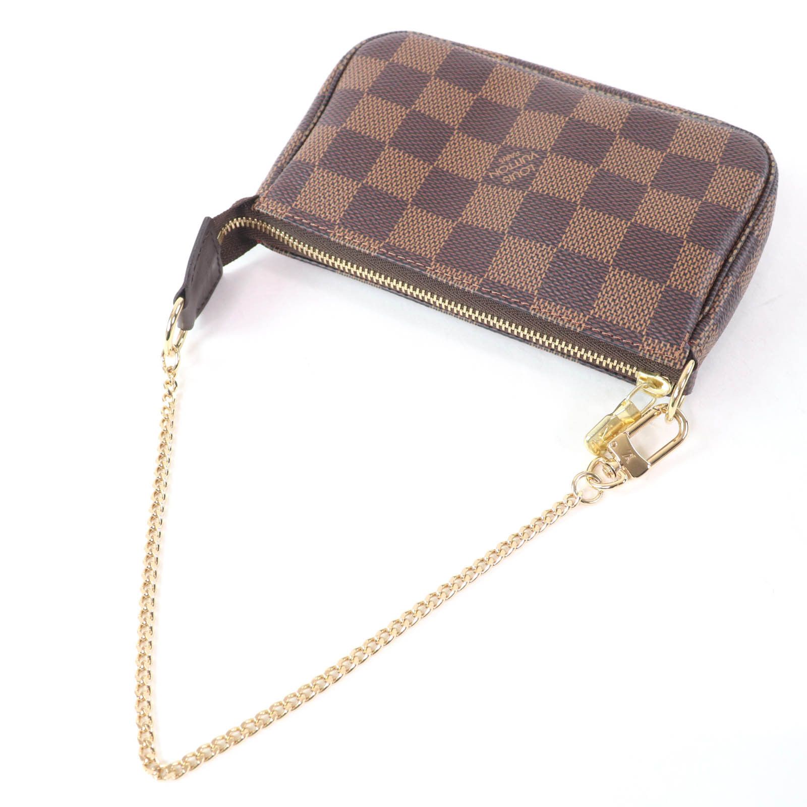 Louis Vuitton Louis Vuitton Louis Vuitton Mini Pochette Accessoires Damier Ebene Pouch Textile Vanity Bag DUTY FREE for USA Size ONE SIZE - 4 Thumbnail