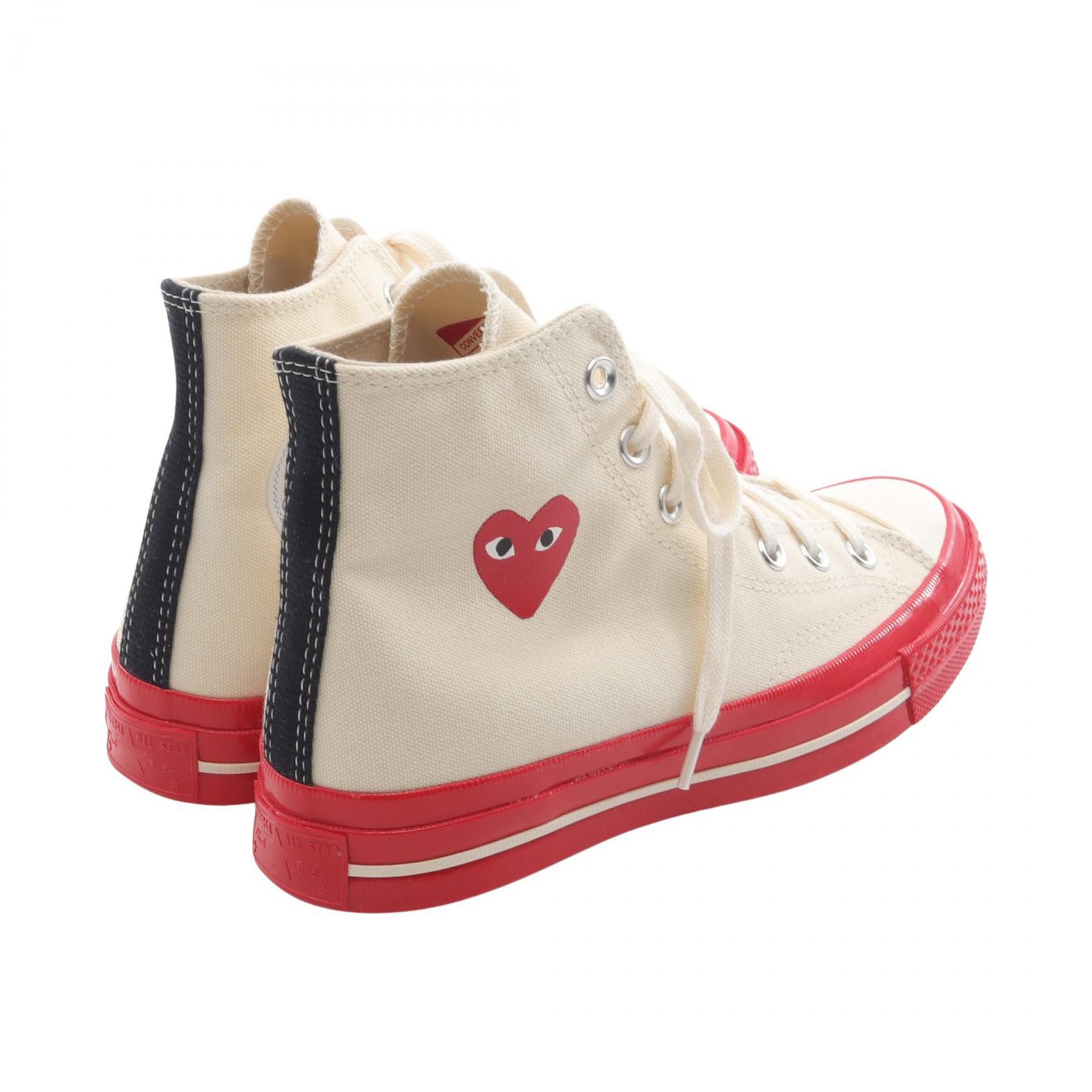 Comme des Garcons Comme des Garcons PLAY COMME des GARCONS Canvas Sneakers Textile Shoes AZ-K124-001-26 DUTY FREE for USA Size ONE SIZE - 2 Thumbnail
