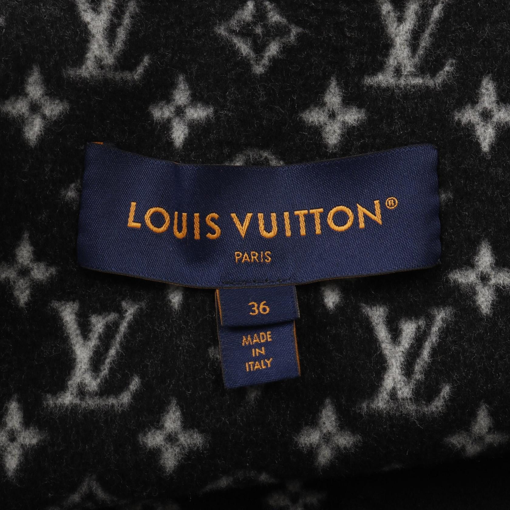 Louis Vuitton Louis Vuitton Louis Vuitton Rib Hood Double Face Wool Silk Poncho Textile Outerwear RW251WWQWEFSC019 DUTY FREE for USA Size ONE SIZE - 3 Thumbnail