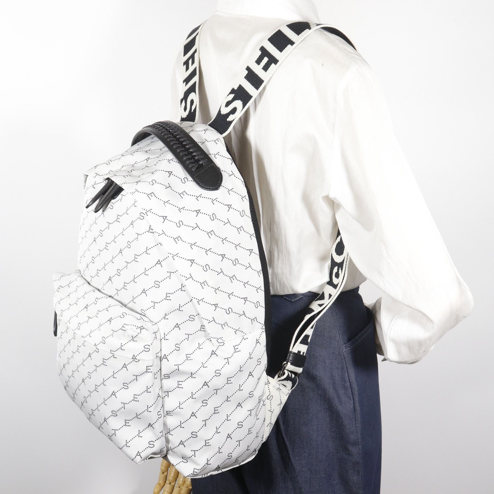 Stella McCartney Stella Mccartney Stella McCartney Falabella Logo Nylon Canvas Backpack Textile Backpack 570174 DUTY FREE for USA Size ONE SIZE - 18 Thumbnail
