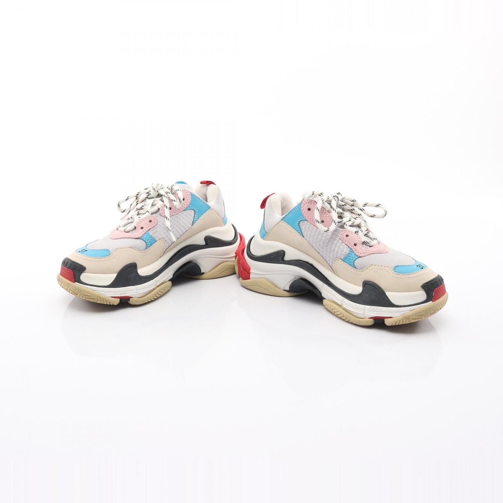 Balenciaga Balenciaga Balenciaga Triple S Leather Fabric Sneakers Leather Shoes DUTY FREE for USA Size ONE SIZE - 3 Thumbnail