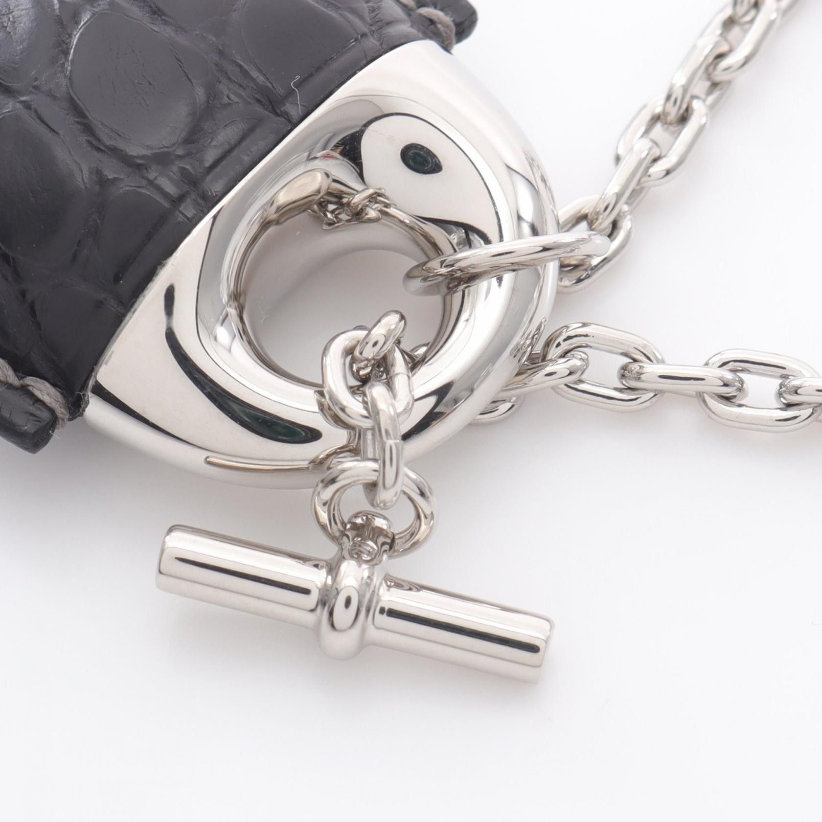 Hermes Hermes Hermes Gale Gene Stainless Steel Leather Necklace Metal Necklace DUTY FREE for USA Size ONE SIZE - 4 Thumbnail