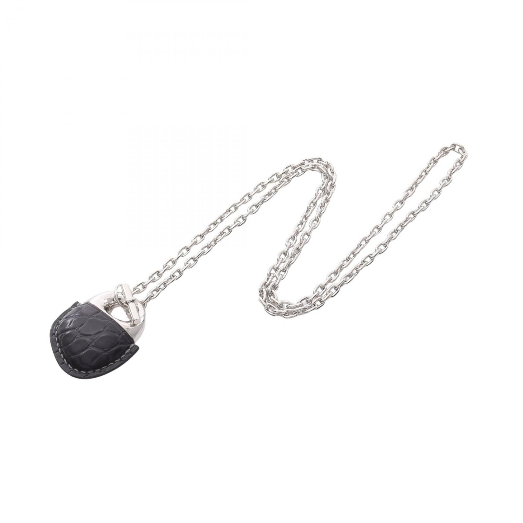 Hermes Hermes Hermes Gale Gene Stainless Steel Leather Necklace Metal Necklace DUTY FREE for USA Size ONE SIZE - 3 Thumbnail