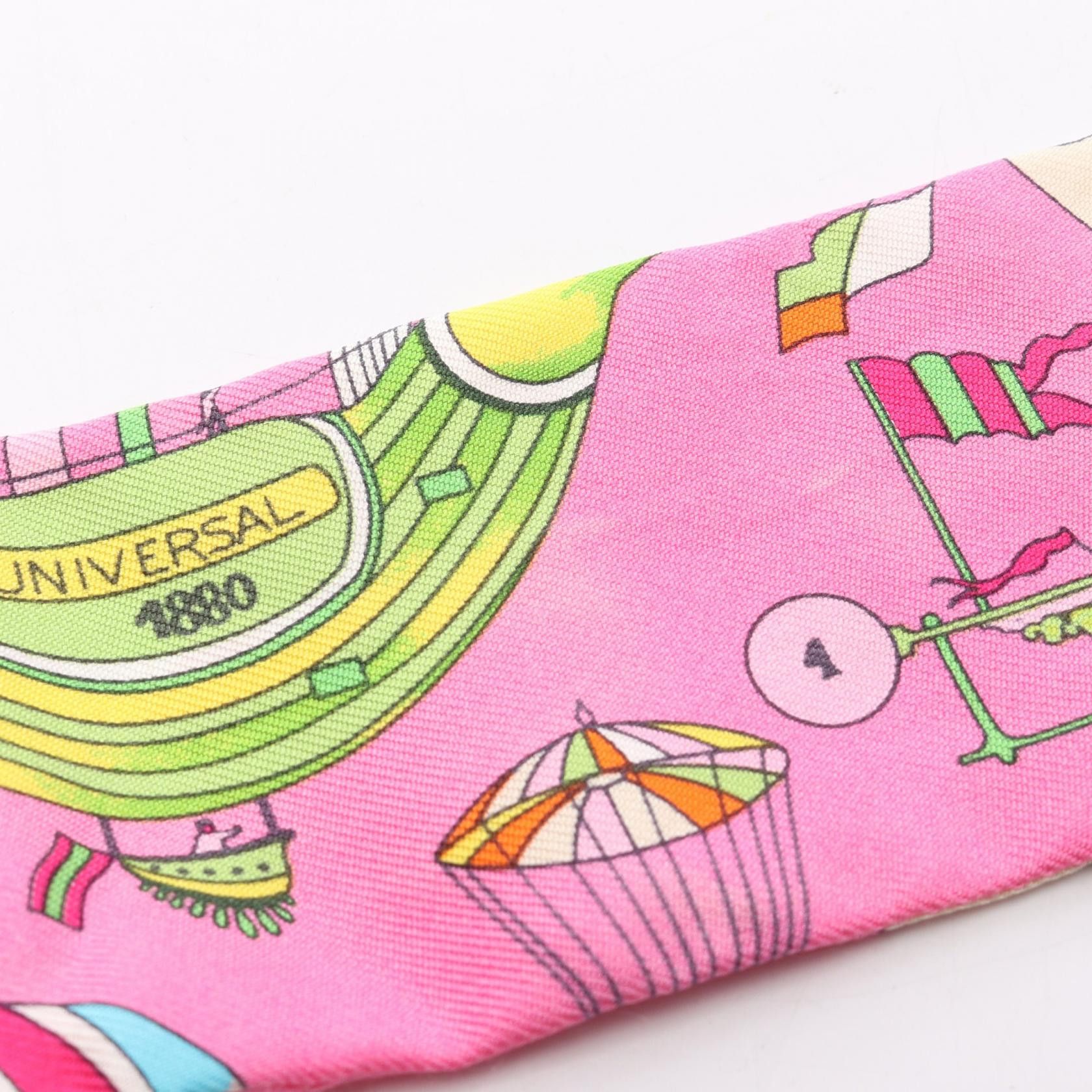 Hermes Hermes Hermes Twilly LES FOLIES DU CIEL Silk Scarf Textile Scarf DUTY FREE for USA Size ONE SIZE - 6 Thumbnail