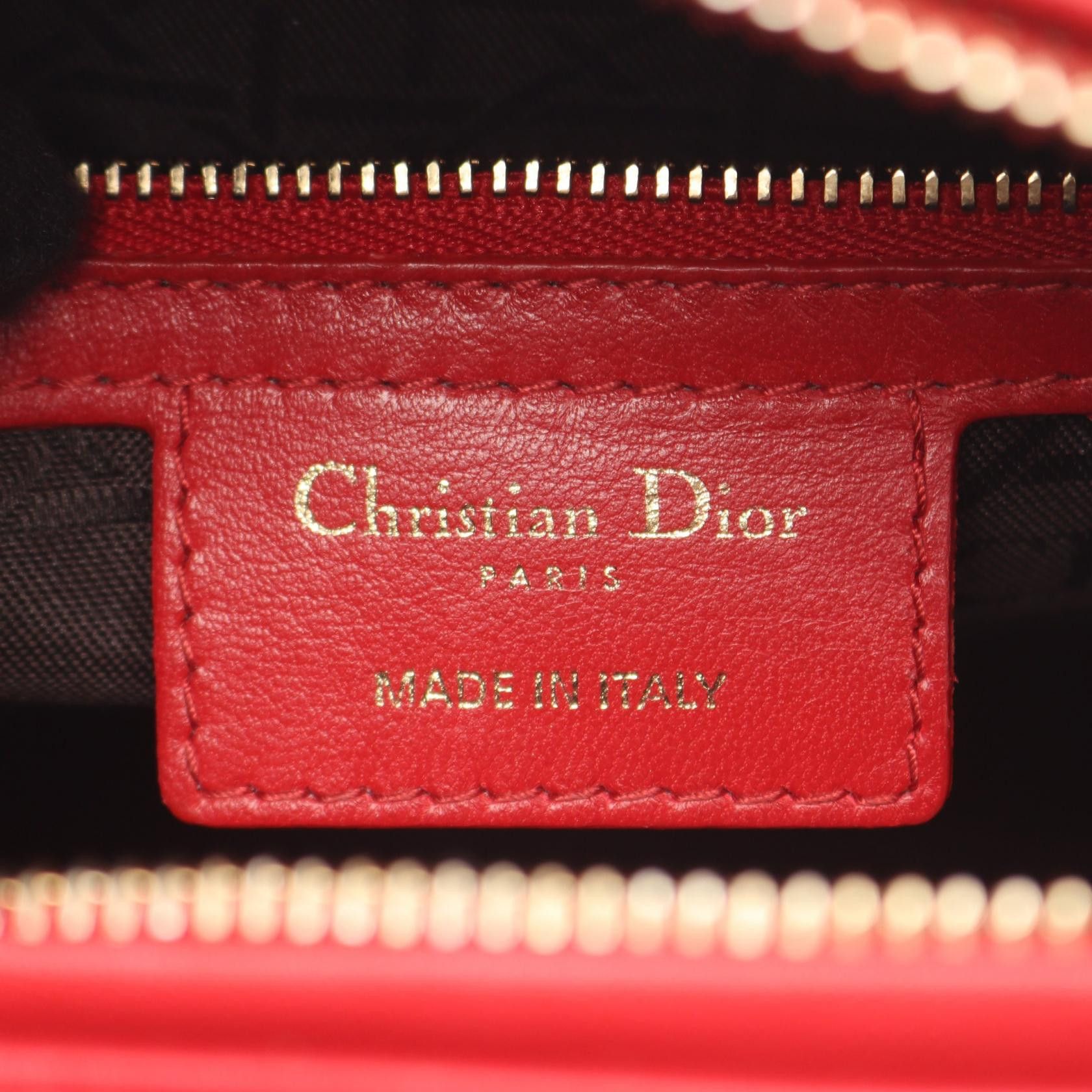 Dior Dior Dior LADY DIOR Leather Handbag Leather Handbag M0566ONGE-M52R DUTY FREE for USA Size ONE SIZE - 4 Thumbnail