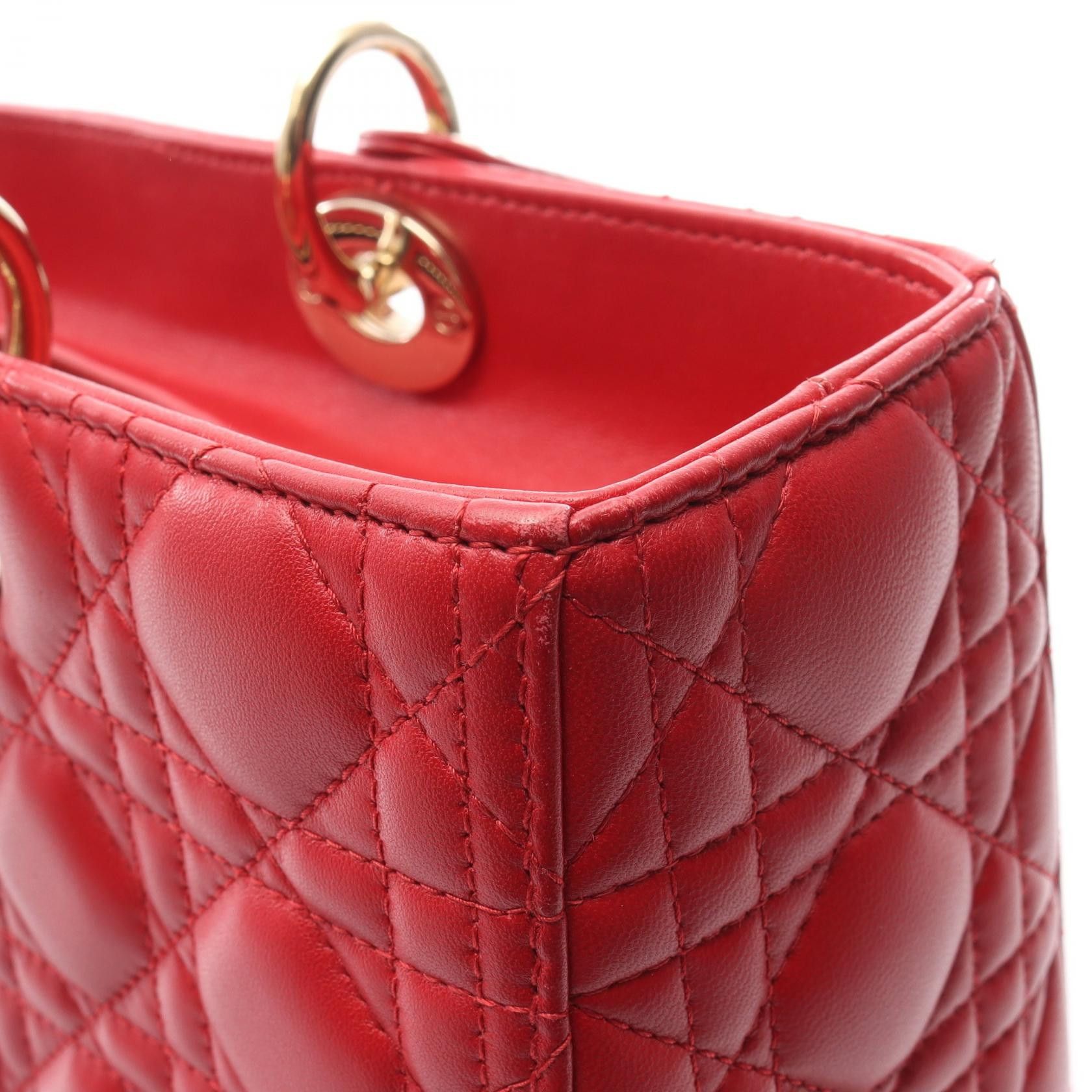 Dior Dior Dior LADY DIOR Leather Handbag Leather Handbag M0566ONGE-M52R DUTY FREE for USA Size ONE SIZE - 6 Thumbnail