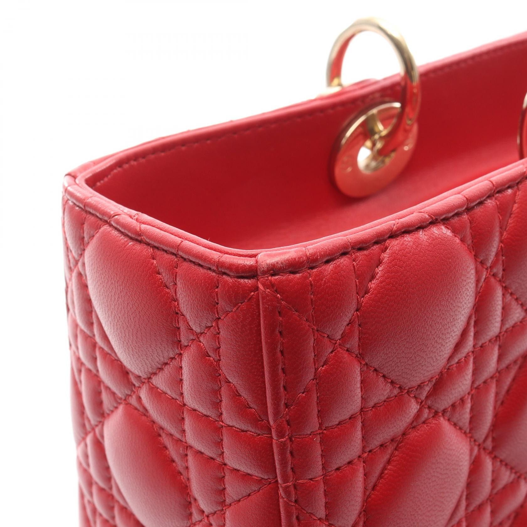 Dior Dior Dior LADY DIOR Leather Handbag Leather Handbag M0566ONGE-M52R DUTY FREE for USA Size ONE SIZE - 7 Thumbnail
