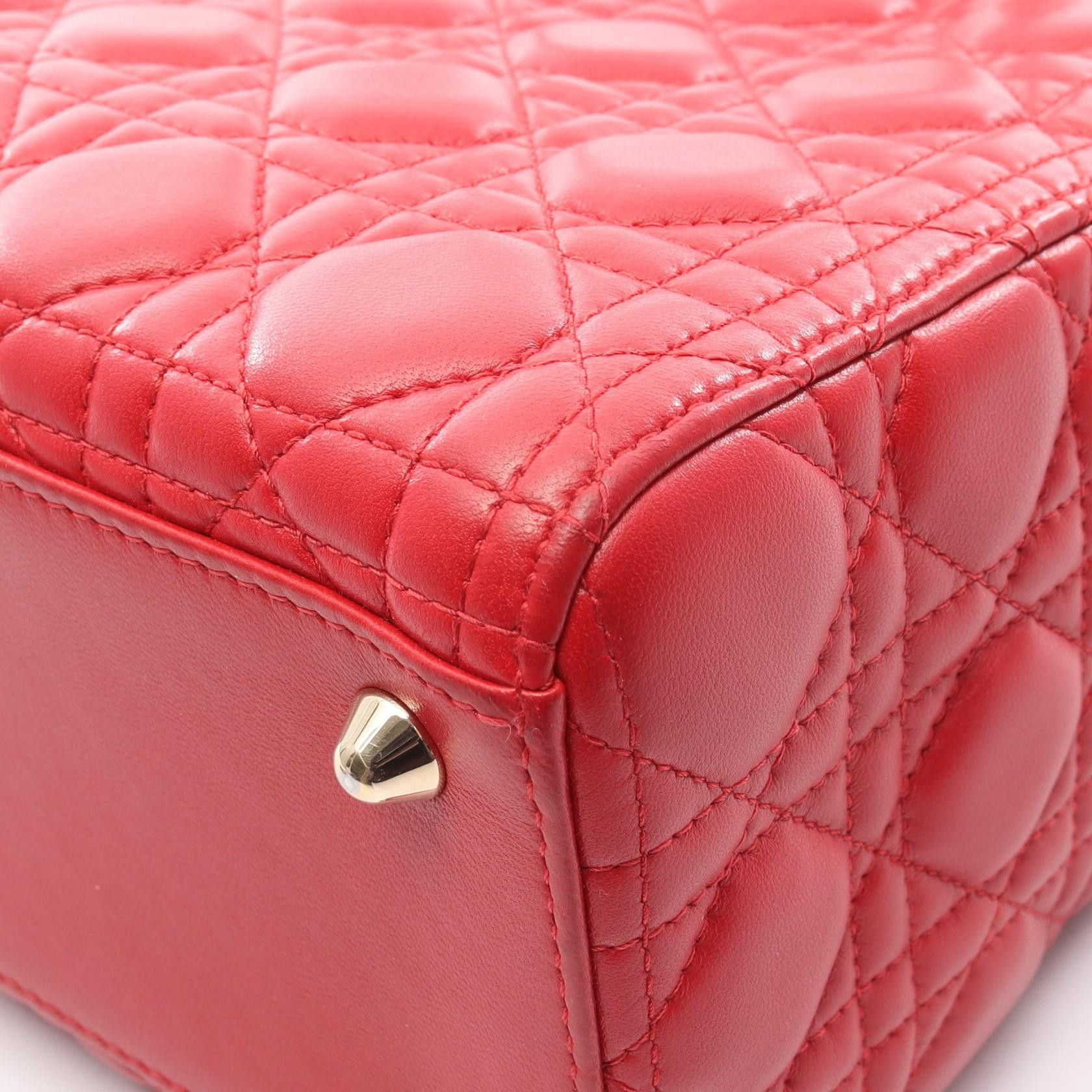 Dior Dior Dior LADY DIOR Leather Handbag Leather Handbag M0566ONGE-M52R DUTY FREE for USA Size ONE SIZE - 9 Thumbnail
