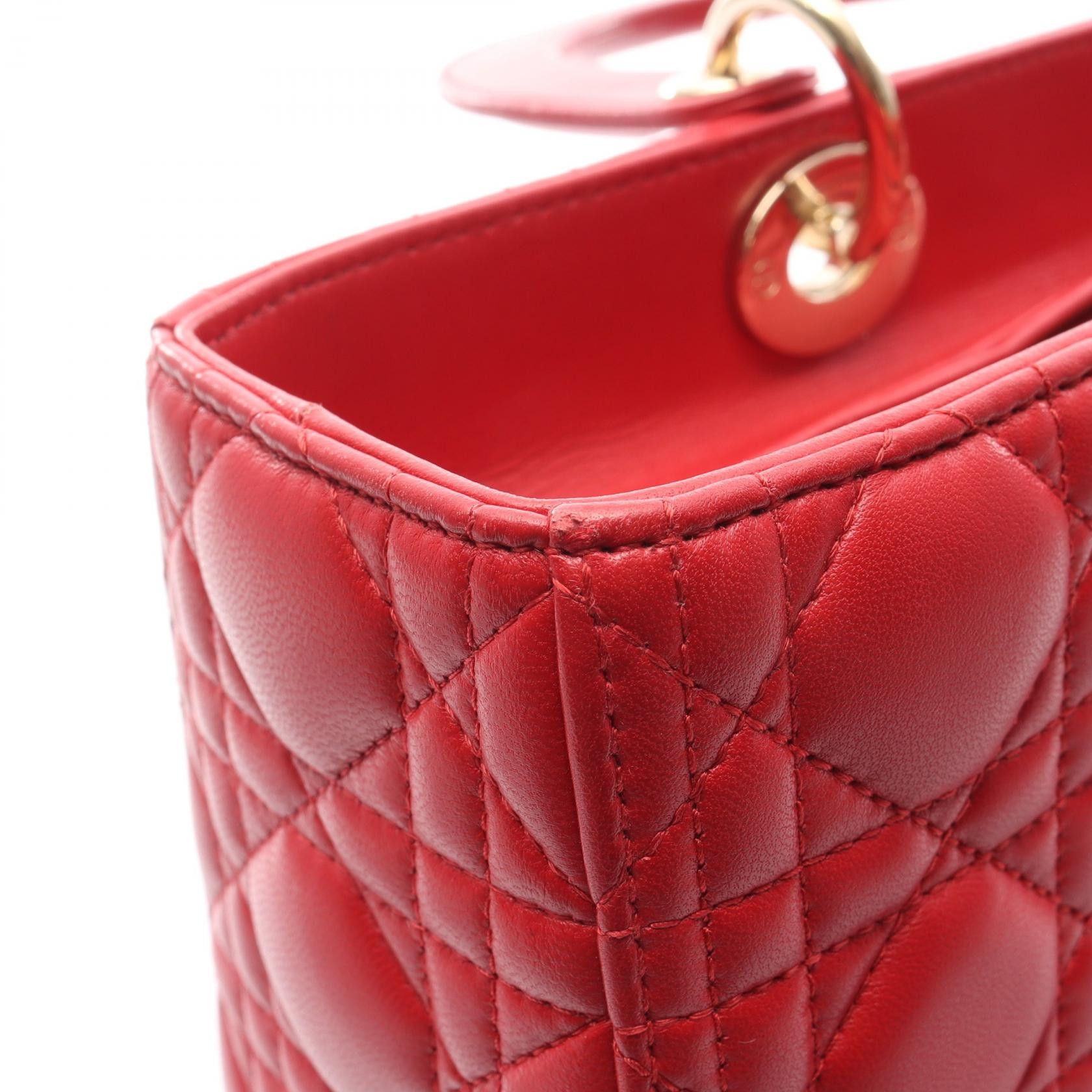 Dior Dior Dior LADY DIOR Leather Handbag Leather Handbag M0566ONGE-M52R DUTY FREE for USA Size ONE SIZE - 5 Thumbnail