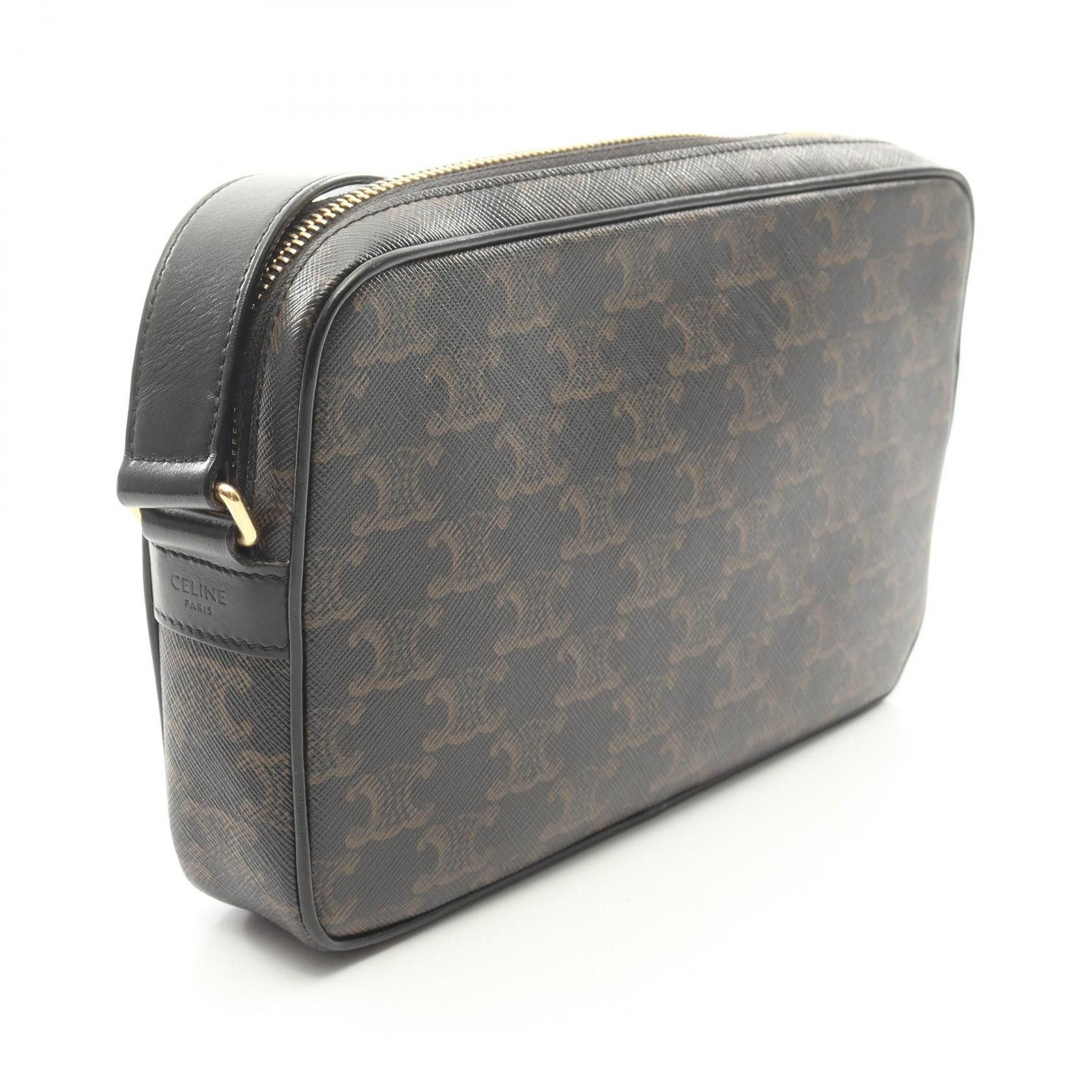 Celine Celine CELINE Triomphe Medium Messenger Coated Canvas Shoulder Bag Plastic / Synthetic Shoulder Bag 194502CIM38OG DUTY FREE for USA Size ONE SIZE - 2 Thumbnail