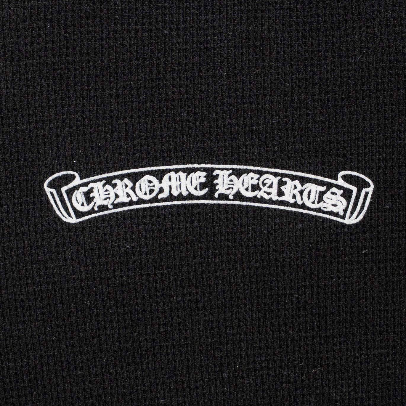 Chrome Hearts Scroll Logo Thermal Long Sleeve Tee Shirt Black White Size US L / EU 52-54 / 3 - 4 Thumbnail