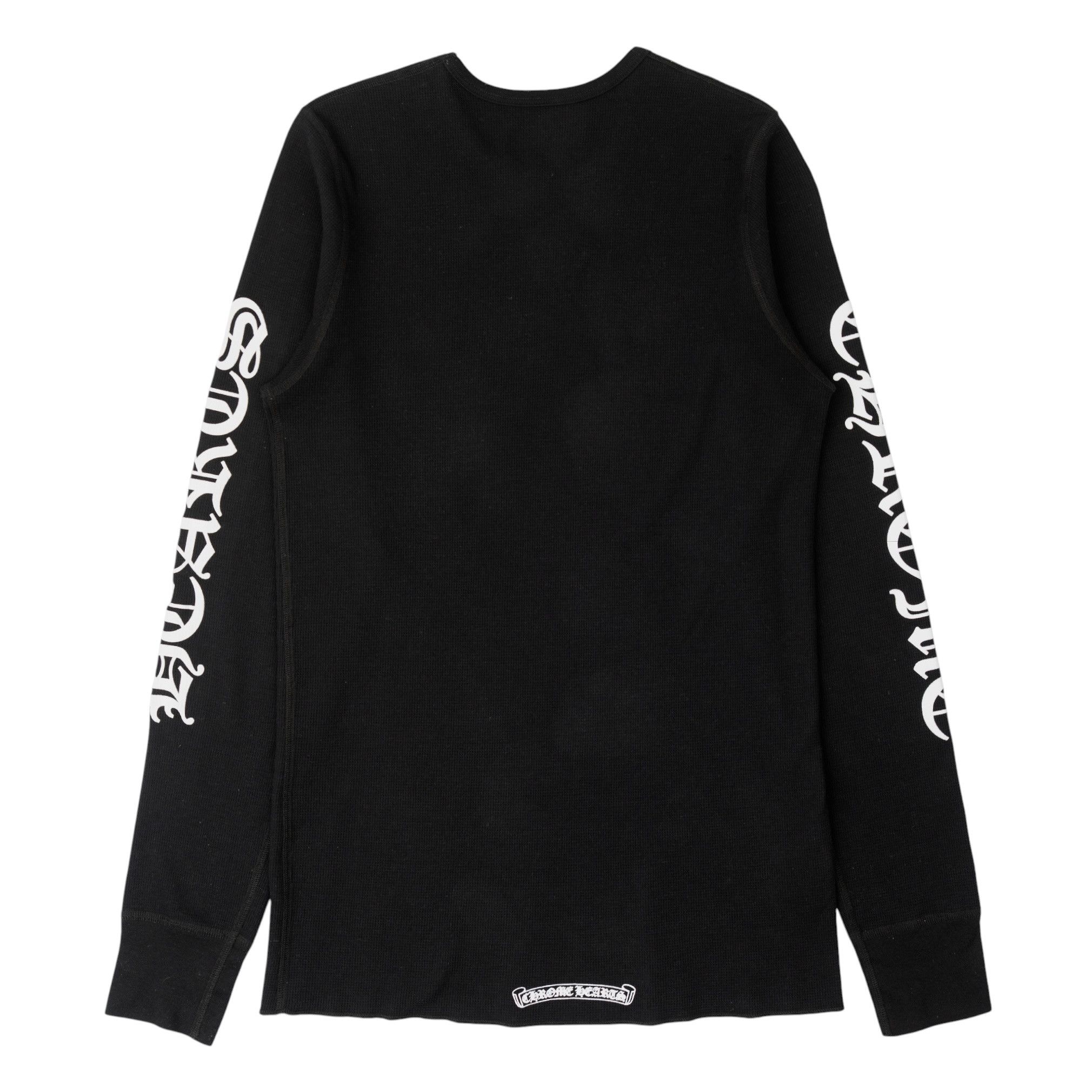 Chrome Hearts Scroll Logo Thermal Long Sleeve Tee Shirt Black White Size US L / EU 52-54 / 3 - 2 Thumbnail