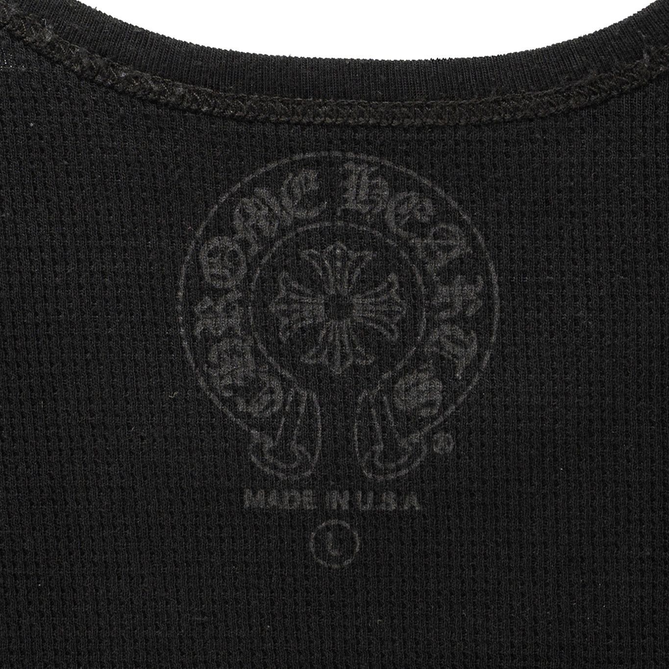 Chrome Hearts Scroll Logo Thermal Long Sleeve Tee Shirt Black White Size US L / EU 52-54 / 3 - 5 Thumbnail