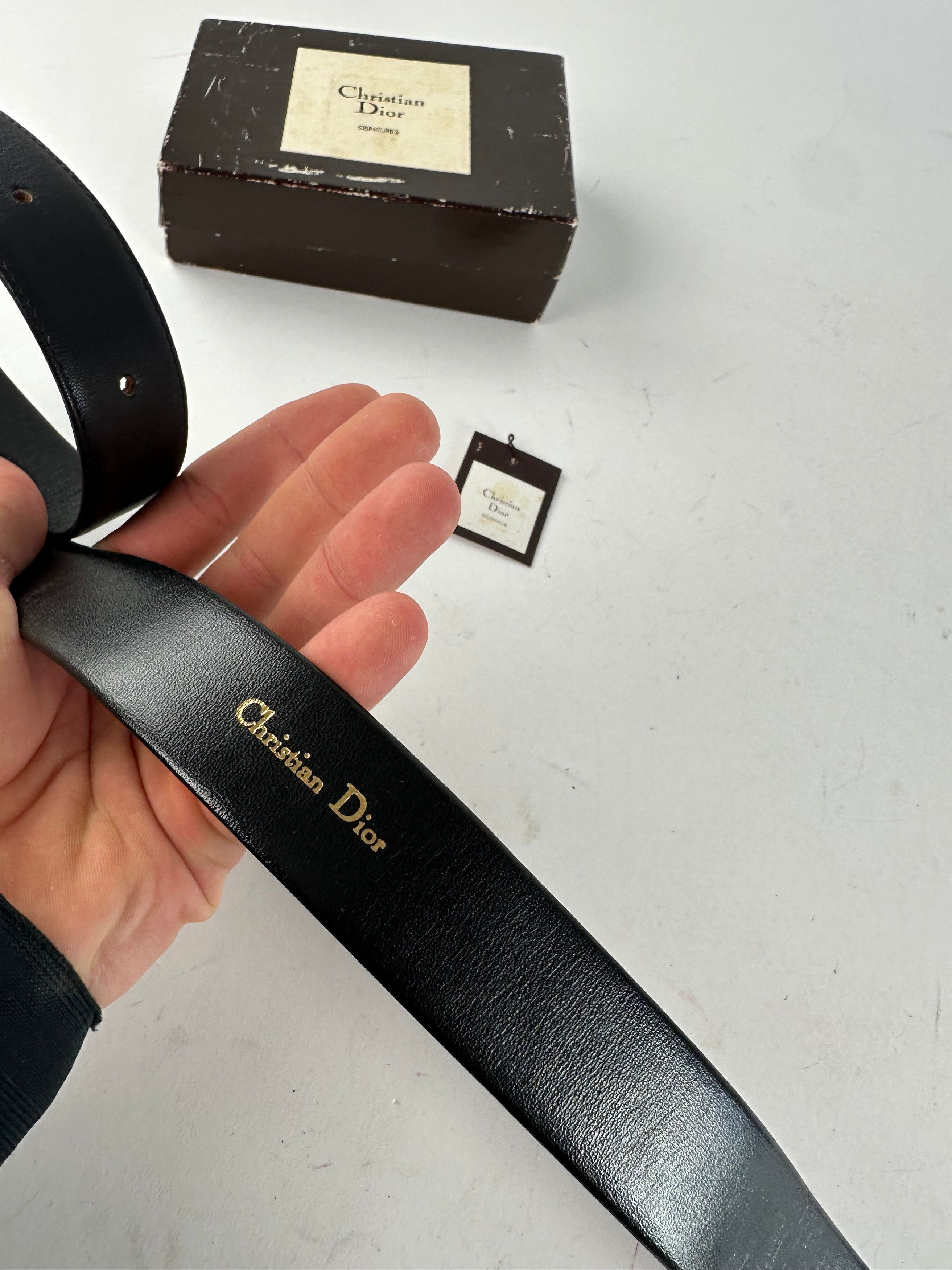 Dior Vintage Leather Belt Black 97,5 cm Size ONE SIZE - 6 Thumbnail