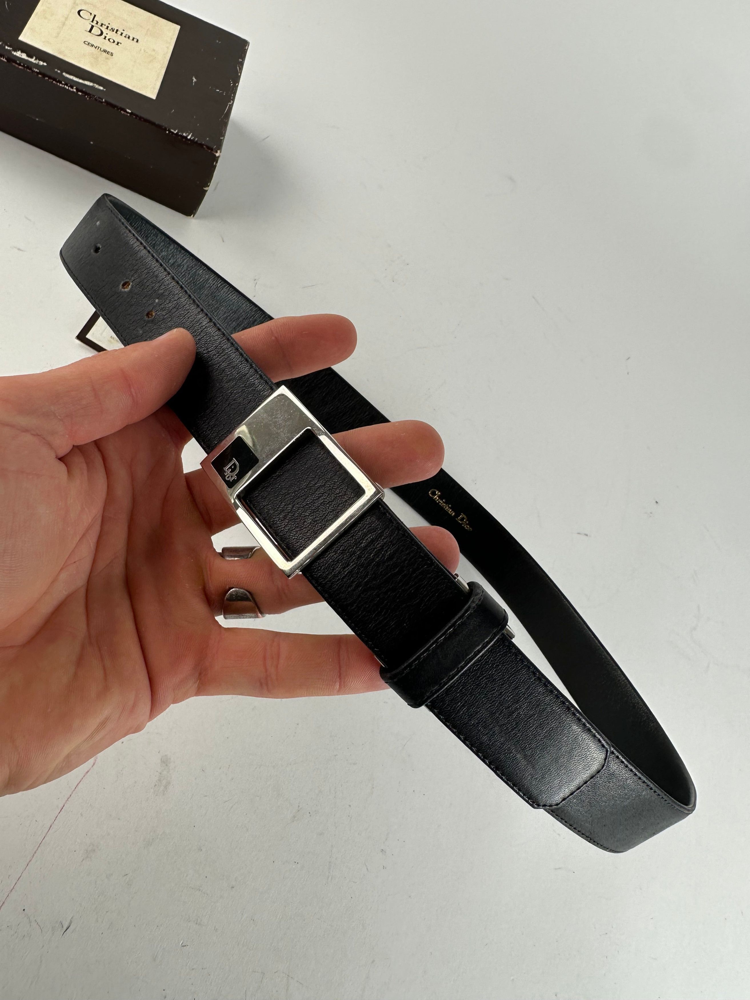 Dior Vintage Leather Belt Black 97,5 cm Size ONE SIZE - 3 Thumbnail