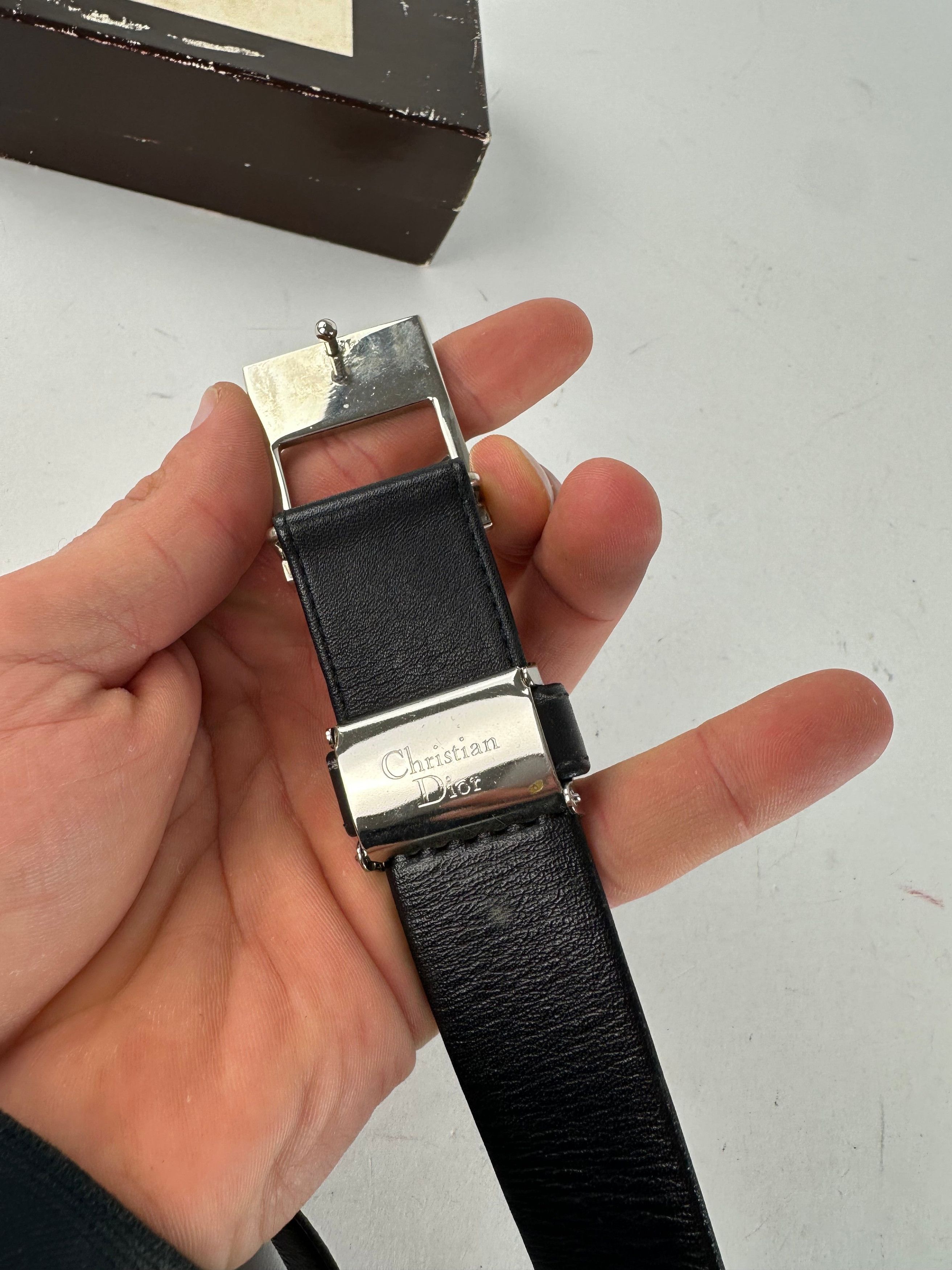Dior Vintage Leather Belt Black 97,5 cm Size ONE SIZE - 4 Thumbnail