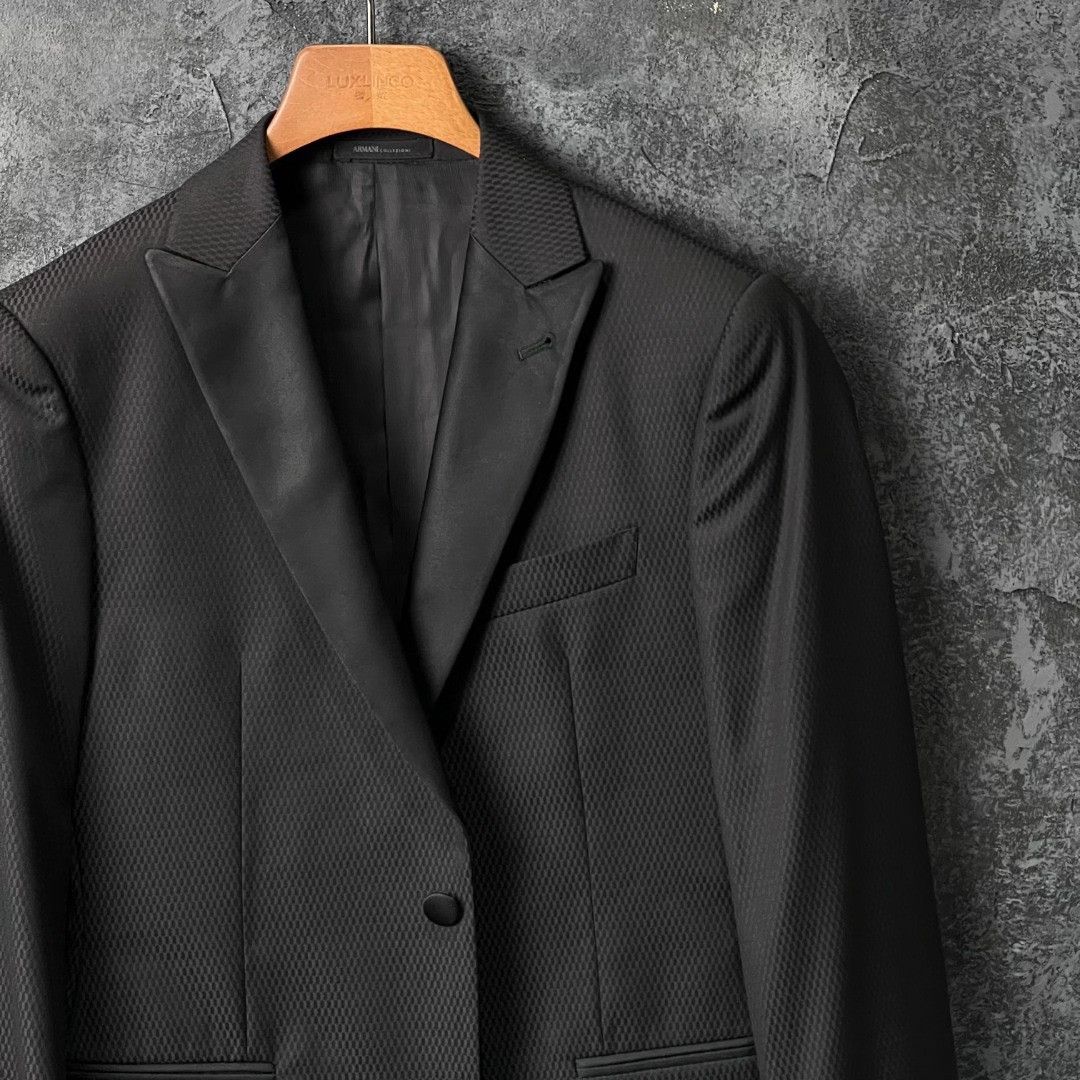 Armani Armani Formal Wool Black Suit 40r Men Size 40R - 3 Thumbnail