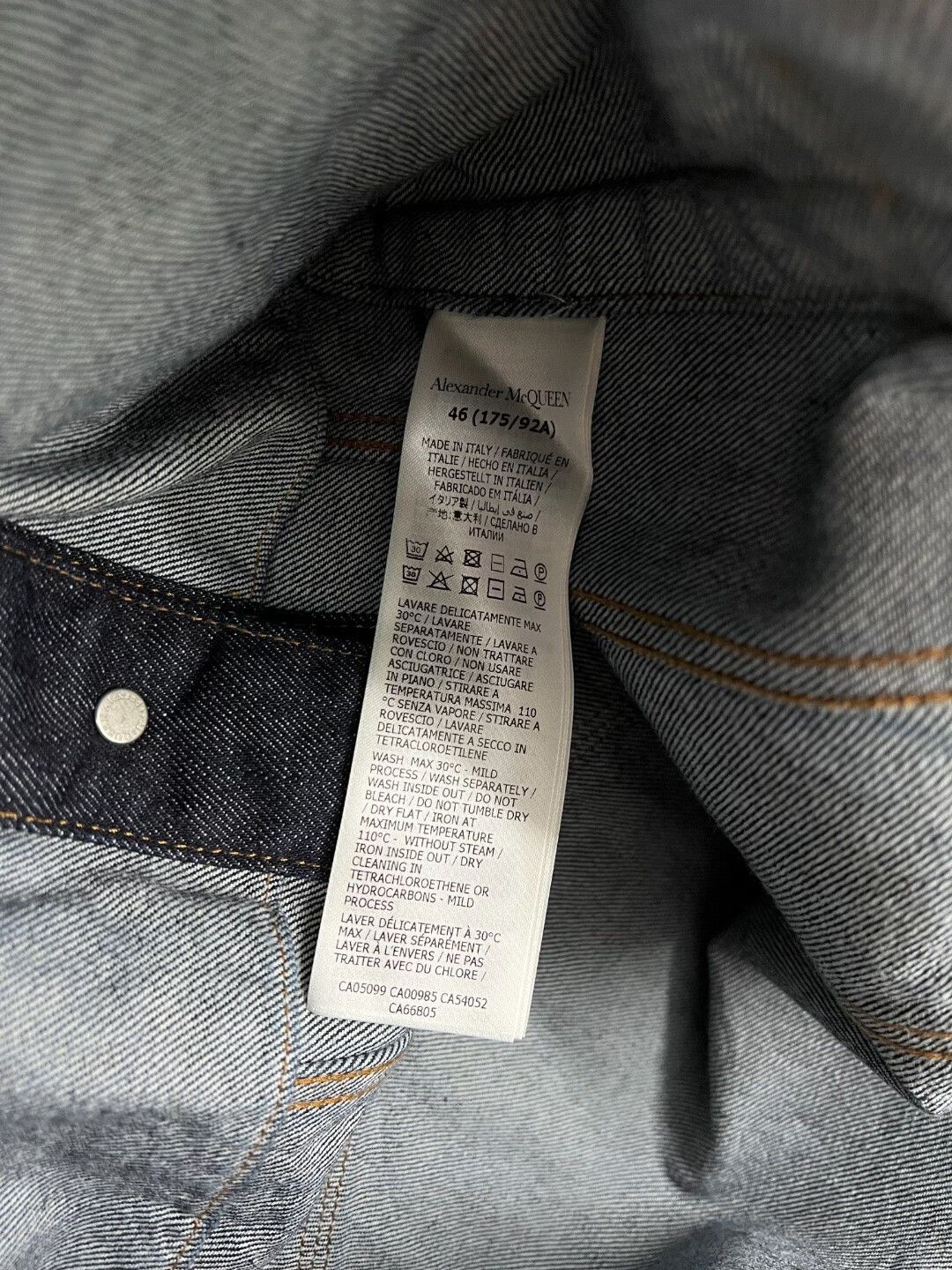 Alexander McQueen Alexander McQueen Denim Cotton Blue Light Jacket m Men Size US M / EU 48-50 / 2 - 7 Thumbnail