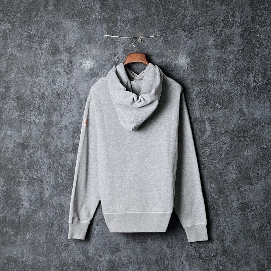 Moncler Moncler Cotton Embroidered Gray Hoodie m Men Size US M / EU 48-50 / 2 - 2 Thumbnail
