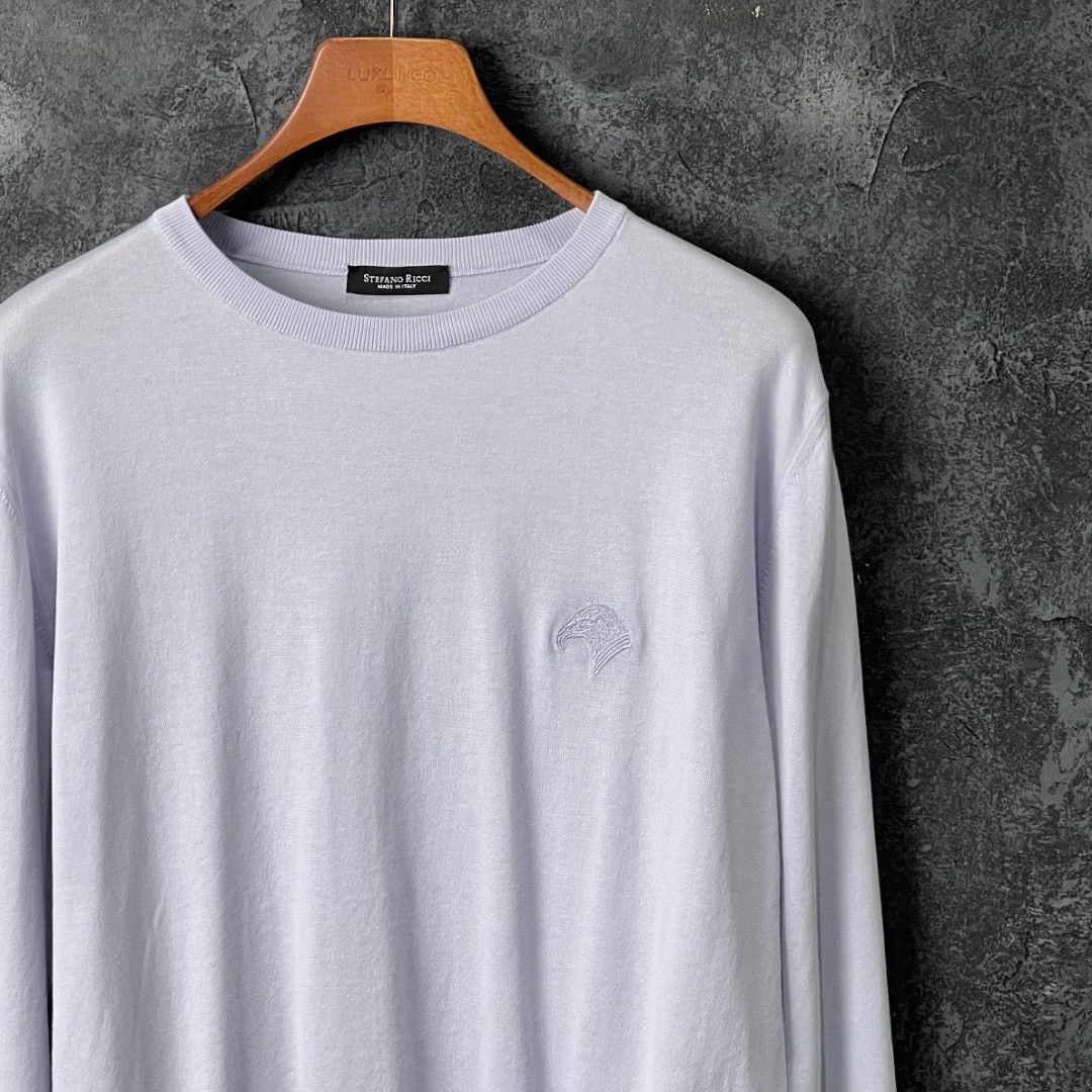 Stefano Ricci Stefano Ricci Knit Cotton Purple Sweater l Men Size US L / EU 52-54 / 3 - 3 Thumbnail
