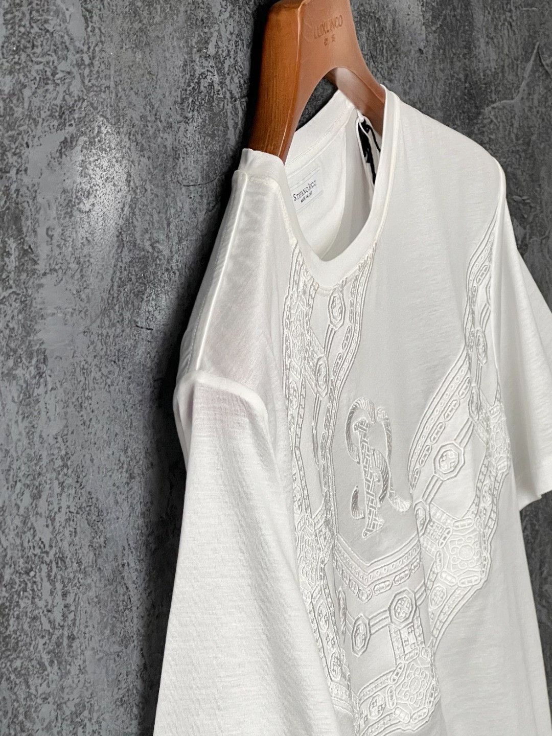 Stefano Ricci Stefano Ricci Cotton Embroidered White T-Shirt m Men Size US M / EU 48-50 / 2 - 5 Thumbnail