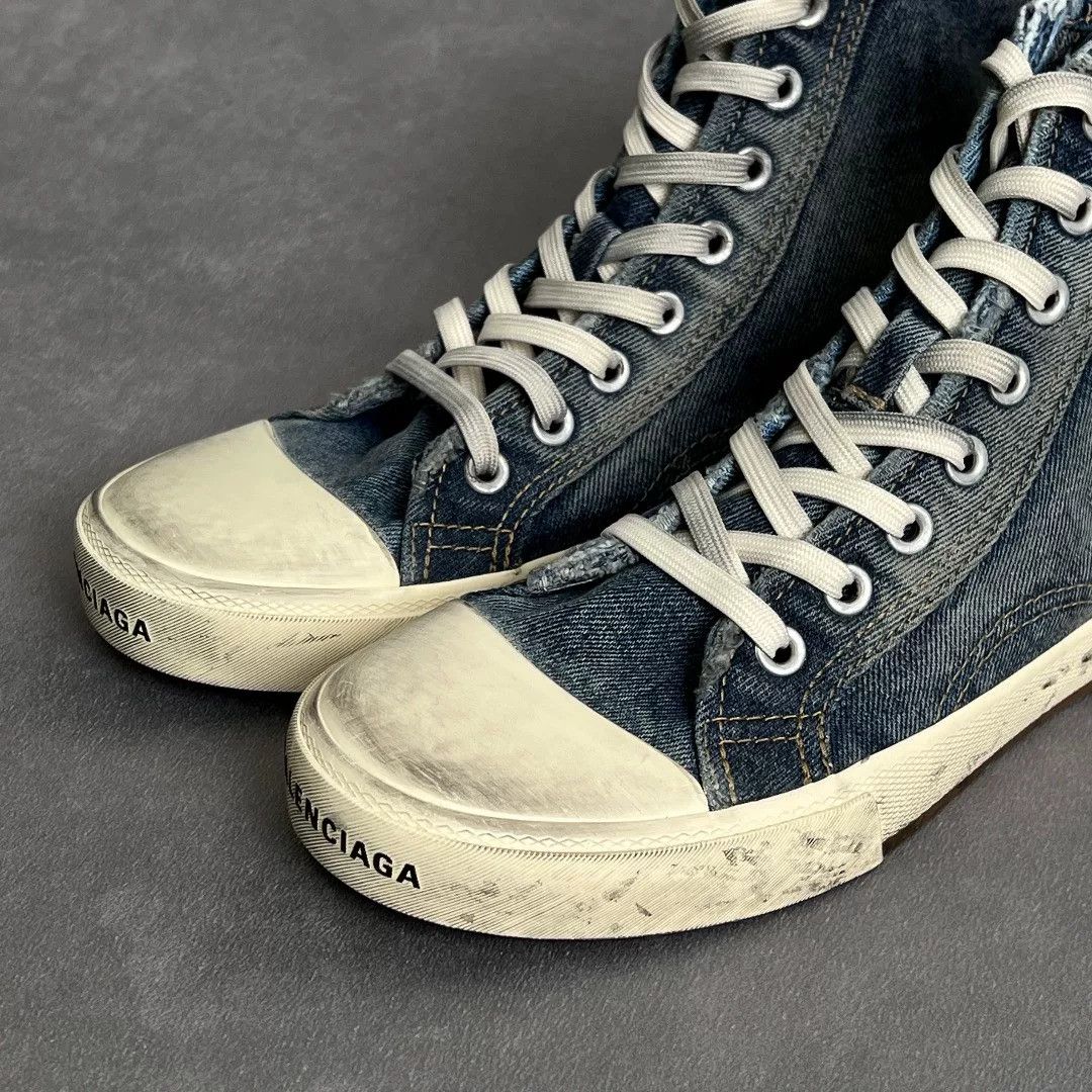 Balenciaga Balenciaga Denim Blue Hitop Sneakers 9 Men Size US 9 / EU 42 - 7 Thumbnail
