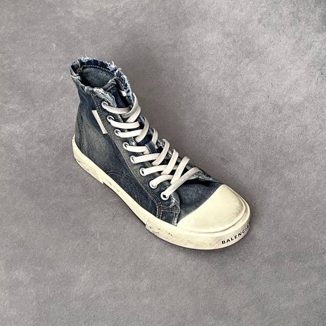 Balenciaga Balenciaga Denim Blue Hitop Sneakers 9 Men Size US 9 / EU 42 - 4 Thumbnail