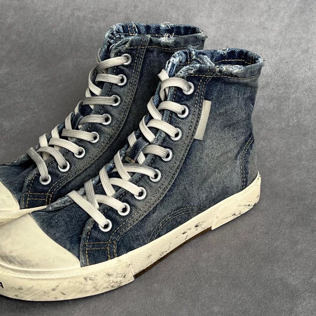 Balenciaga Balenciaga Denim Blue Hitop Sneakers 9 Men Size US 9 / EU 42 - 6 Thumbnail