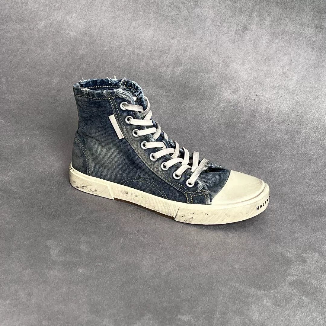 Balenciaga Balenciaga Denim Blue Hitop Sneakers 9 Men Size US 9 / EU 42 - 3 Thumbnail
