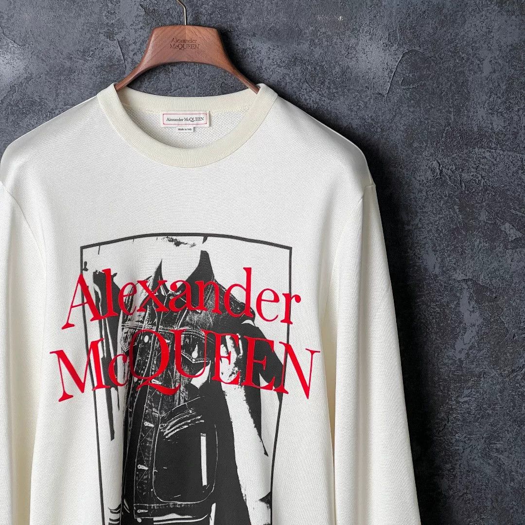 Alexander McQueen Alexander McQueen Printed White Hoodie l Men Size US L / EU 52-54 / 3 - 3 Thumbnail