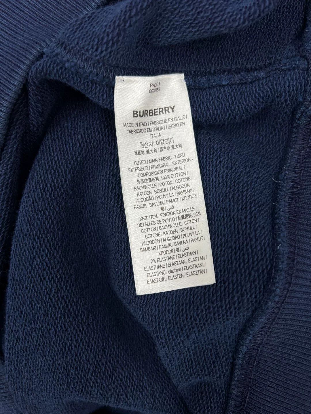 Burberry Burberry Cotton Printed Blue Hoodie s Men Size US S / EU 44-46 / 1 - 7 Thumbnail